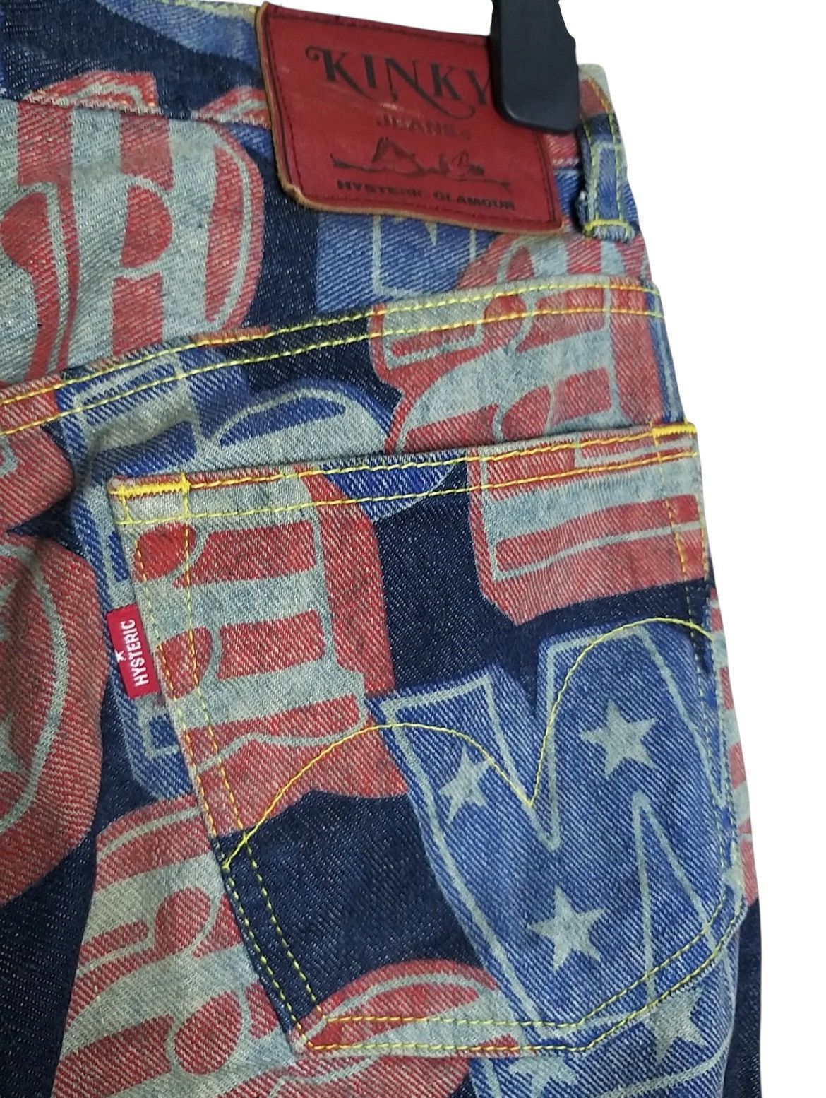 Hysteric Glamour RARE🔥VINTAGE HYSTERIC GLAMOUR KINKY ALL PRINT FLARED JEANS Size US 29 - 6 Thumbnail