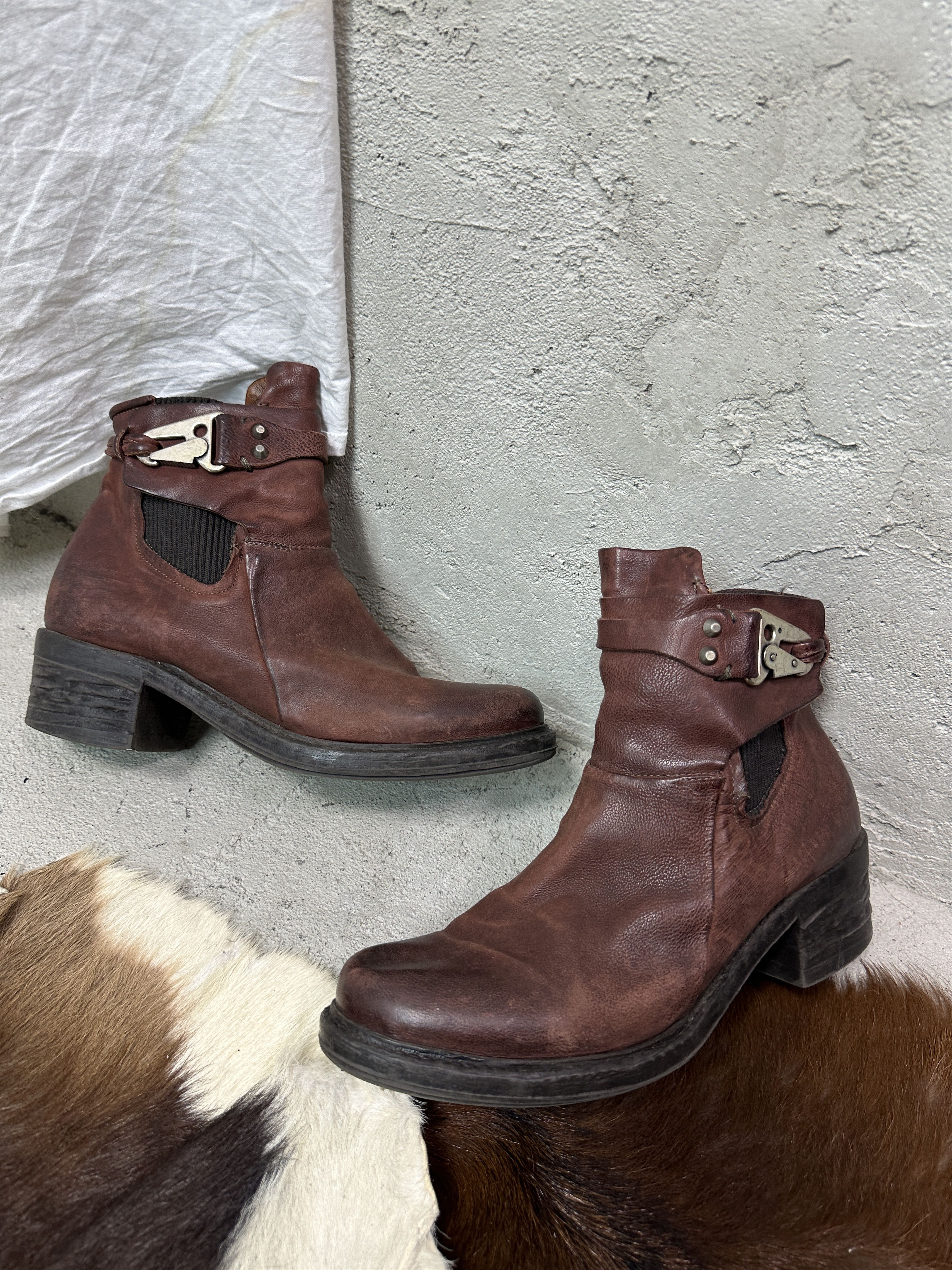 A.S.98 Vintage Leather Airstep AS 98 Steampunk Boots Y2K Size US 9 / IT 39 - 1 Thumbnail