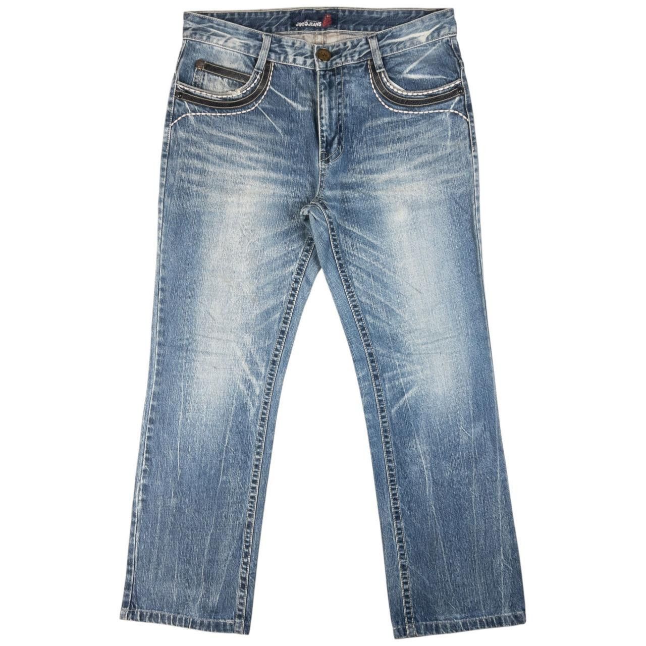Other Vintage J950 Embroidered Skull Japanese Denim Jeans Size W35 Size US 35 - 3 Thumbnail