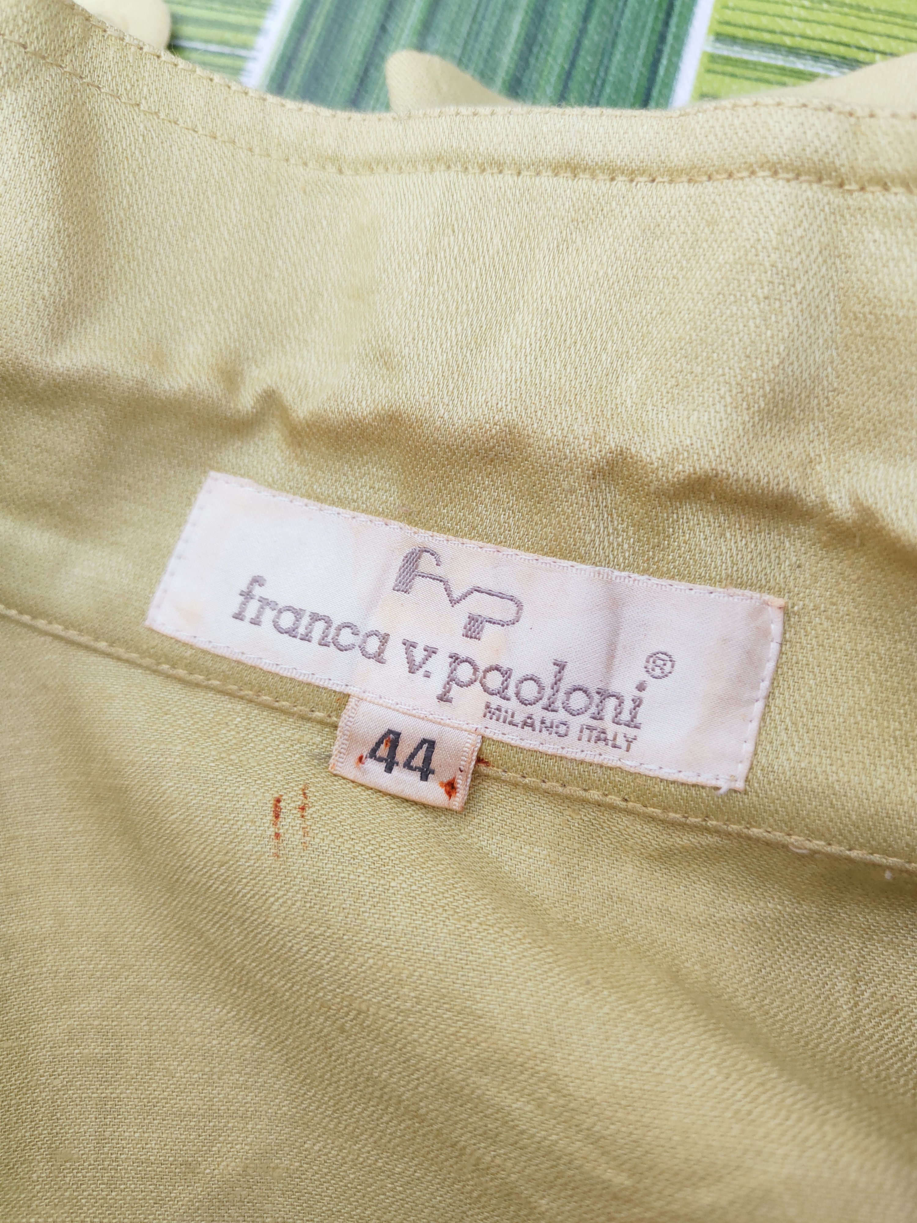 Japanese Brand × Vintage Franca V.Paoloni Green Button Up Short Sleeve Shirts Size M / US 6-8 / IT 42-44 - 12 Thumbnail