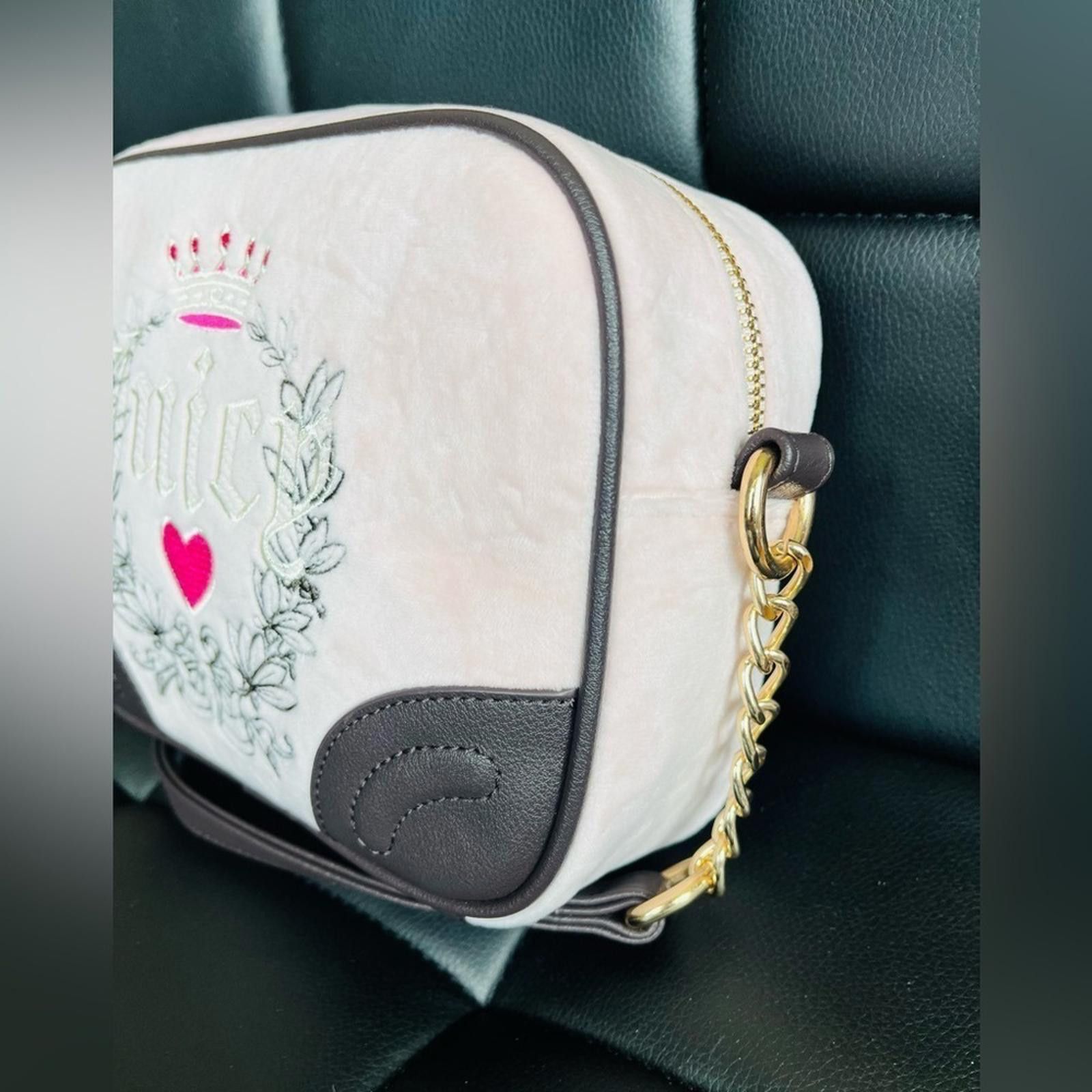 Juicy Couture Juicy Couture Heritage Pink Velour Crossbody Bag NWT Size ONE SIZE - 3 Thumbnail