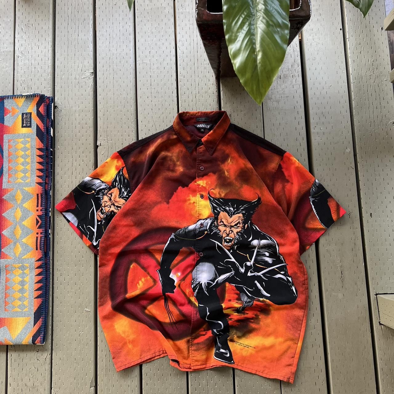 Changes × Vintage Vintage XMen Wolverine Button Up RARE Size US XXL / EU 58 / 5 - 4 Thumbnail