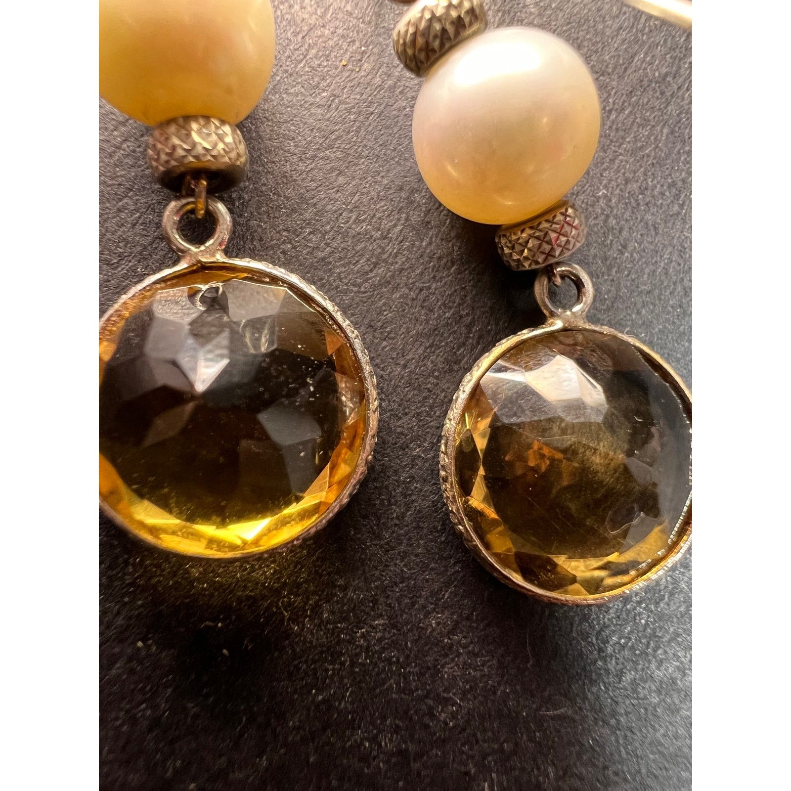 Other Citrine and pearl sterling silver dangle earrings Size ONE SIZE - 11 Thumbnail
