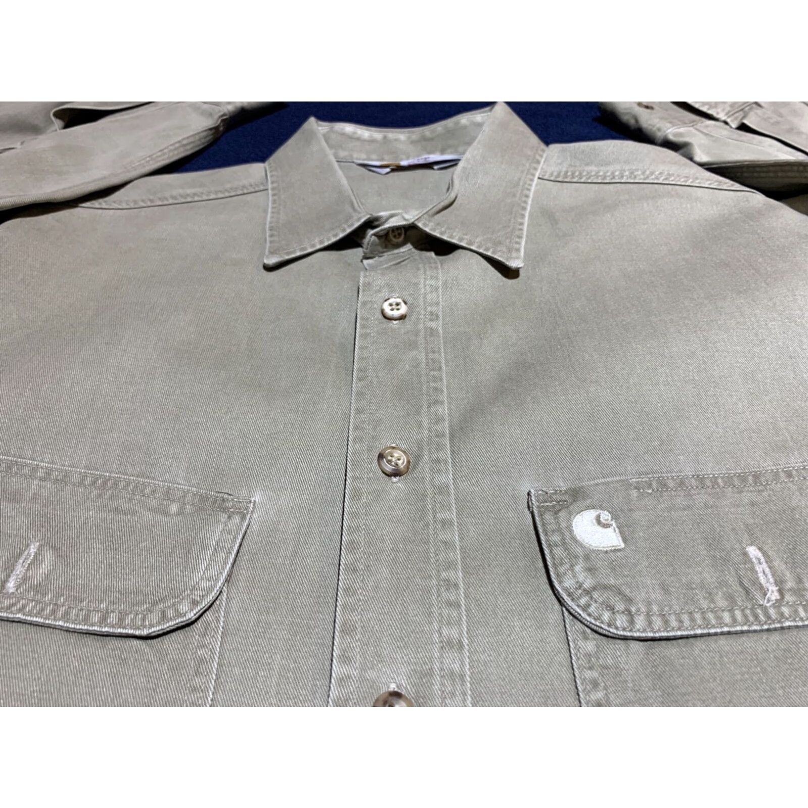 Carhartt VINTAGE Carhartt Mens Outdoor Button-Up Shirt XL Beige Long Sleeve Heavy Material Size US XL / EU 56 / 4 - 1 Thumbnail