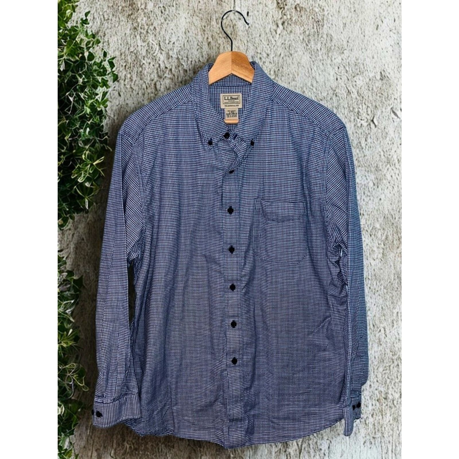 L.L. Bean LL Bean Sz Large Houndstooth Check Flannel Button Down Shirt Size US L / EU 52-54 / 3 - 1 Thumbnail