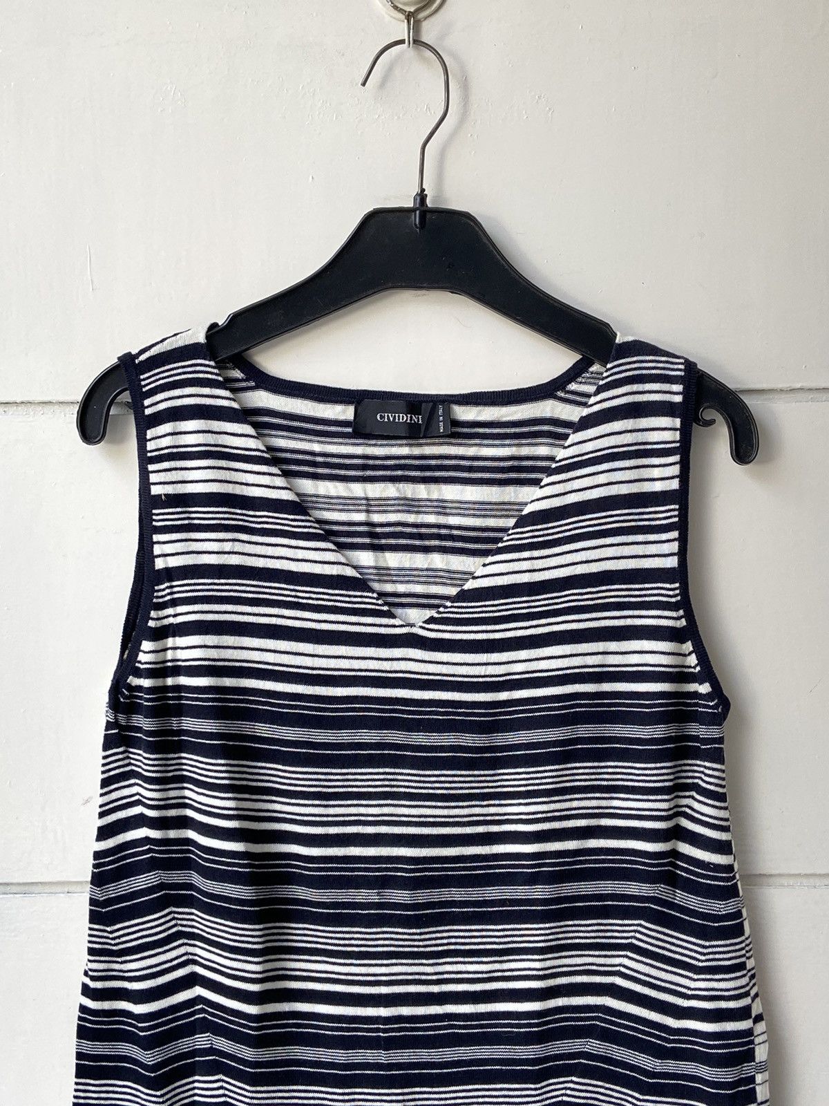 Designer CIVIDINI Striped Sleeveless T-shirt Size US XS / EU 42 / 0 - 10 Thumbnail