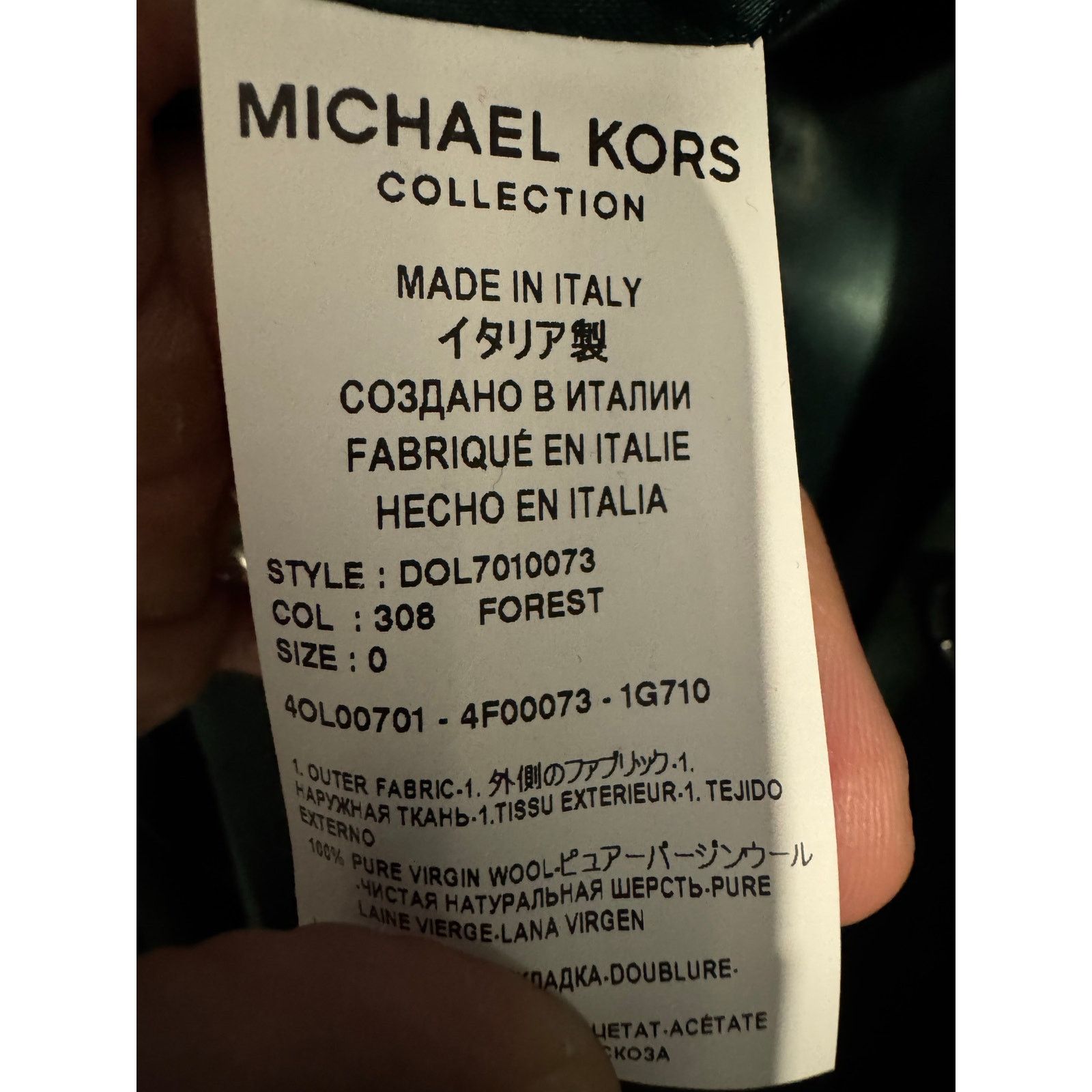 Michael Kors Michael Kors Collection Chesterfield Wool Coat Green sz. 0 Size XS / US 0-2 / IT 36-38 - 7 Thumbnail