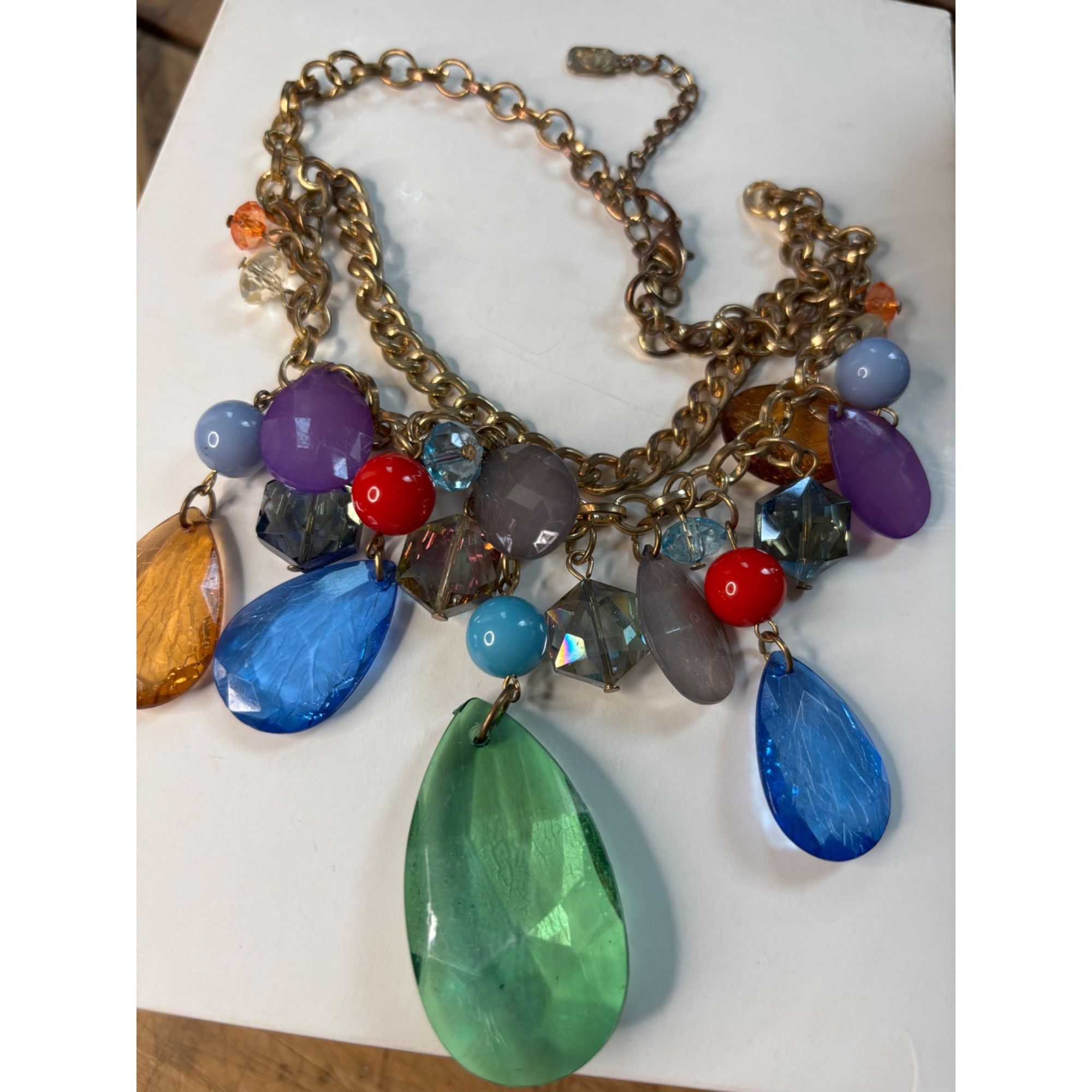 Other Chunky Multi-Color Beaded Statement Necklace With Gold-Tone Size ONE SIZE - 2 Thumbnail