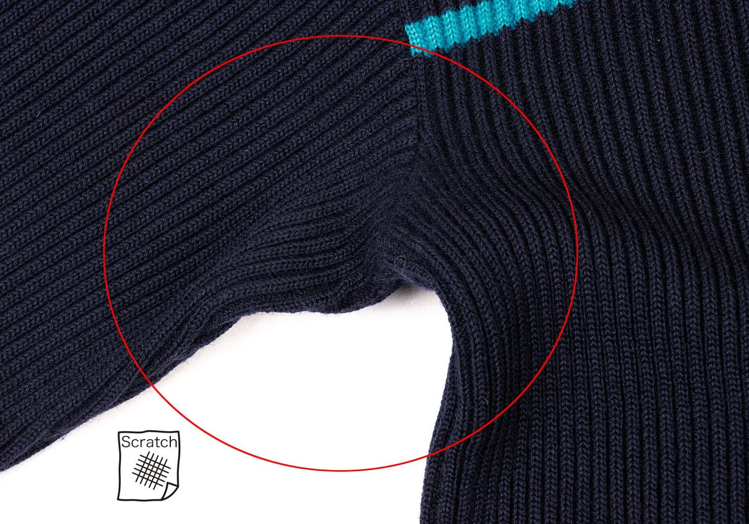Issey Miyake Wool Ribbed Knit Sweater in Navy and Light Blue, Size M Size US M / EU 48-50 / 2 - 3 Thumbnail