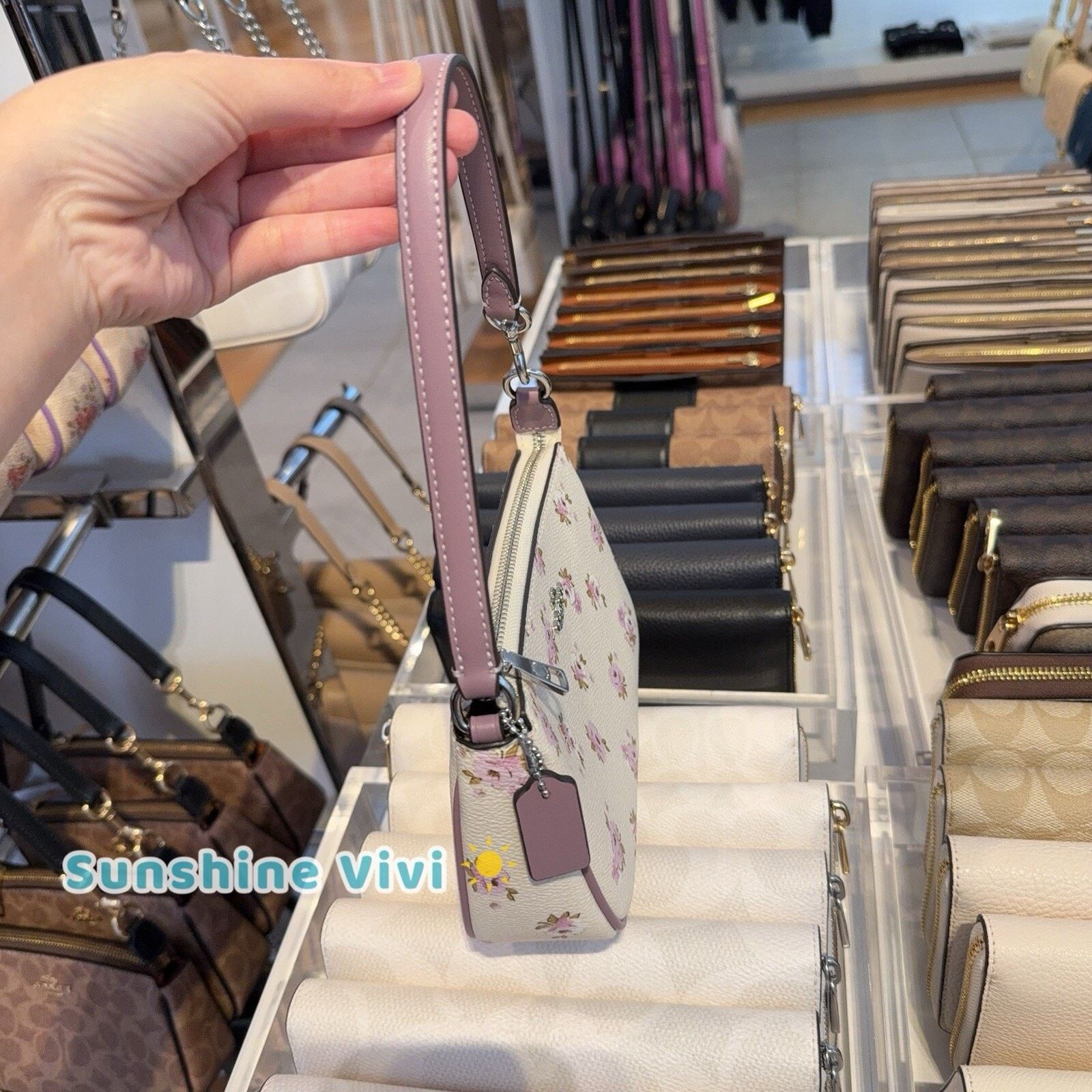 Coach NWT COACH Nolita 19 Floral Wristlet CAL24 Silver/Chalk Size ONE SIZE - 2 Thumbnail
