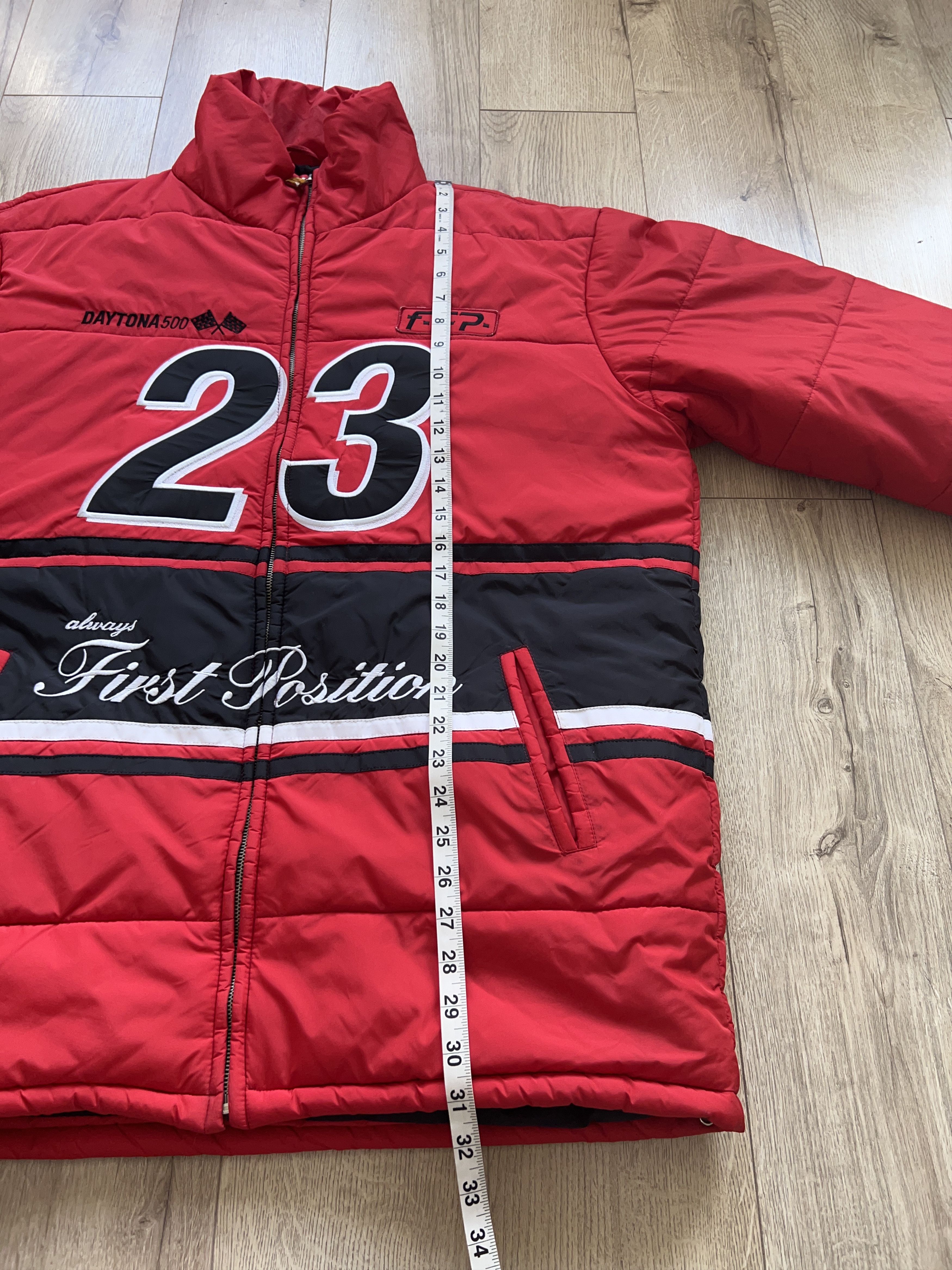 NASCAR × Vintage DAKOTA MOTORS Racing Puffer Jacket Insulated Red Daytona 500 Size US XL / EU 56 / 4 - 6 Thumbnail