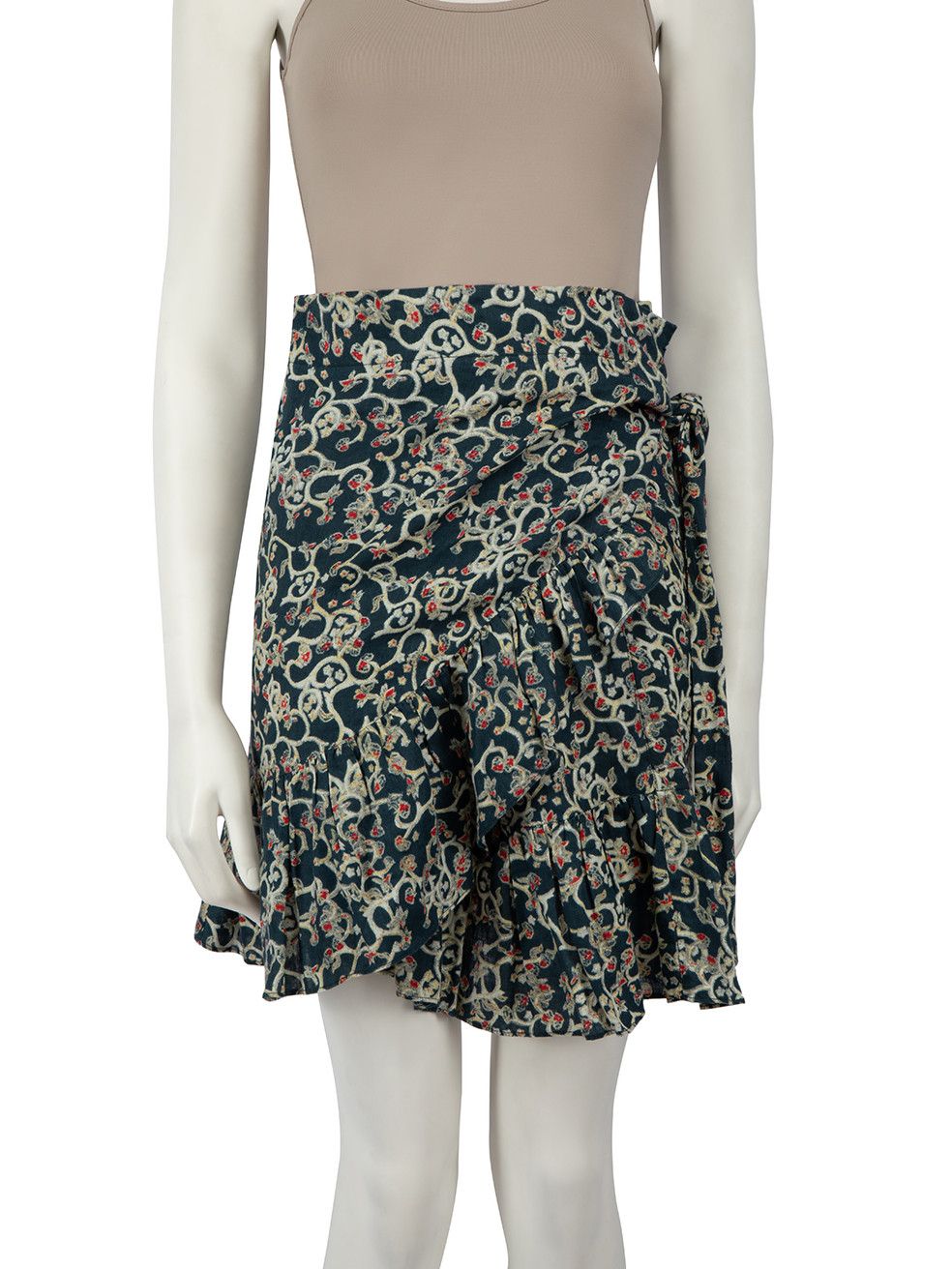 image of Isabel Marant Étoile Dark Teal Wrap Mini Skirt in Blue, Women's (Size 28)