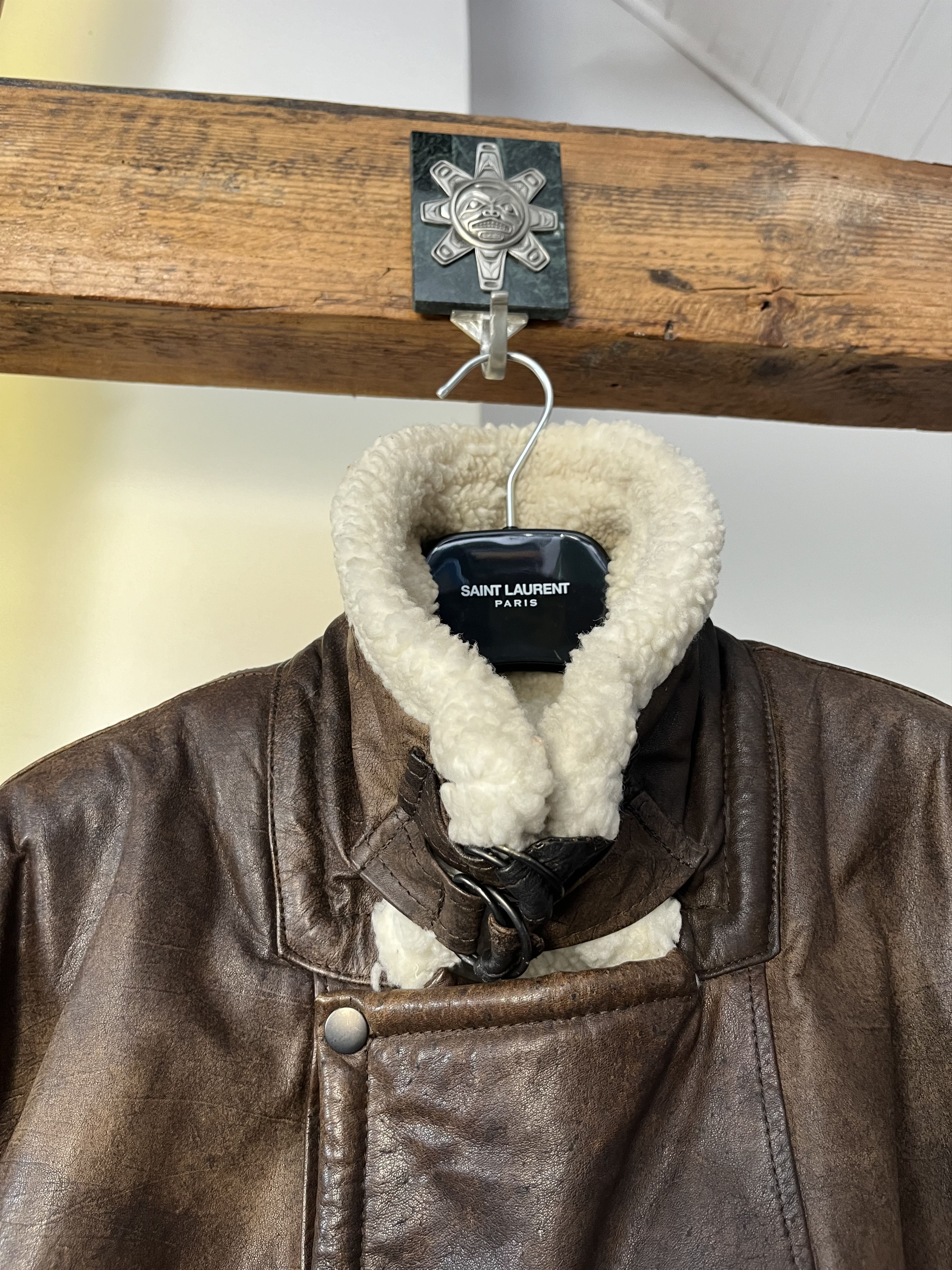 Other Vintage 90s B-3 Real Leather Military Heavy Coat Jacket Size US M / EU 48-50 / 2 - 10 Thumbnail