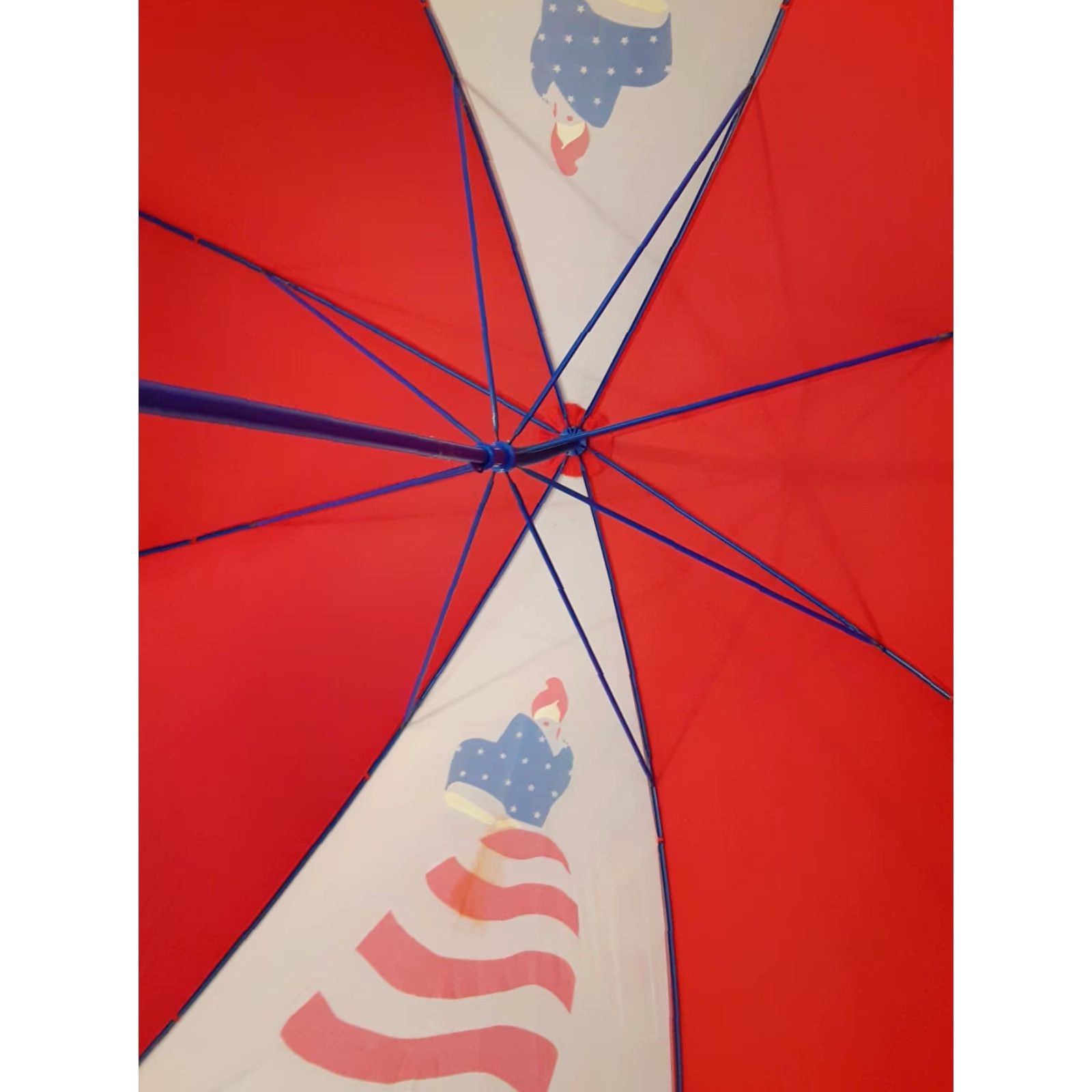 Vintage VINTAGE Estee Lauder Umbrella Women Umbrella Windproof Fashion 3 Feet Long 3 Foot Diameter Red White Blue Buttons Marks Size ONE SIZE - 7 Thumbnail