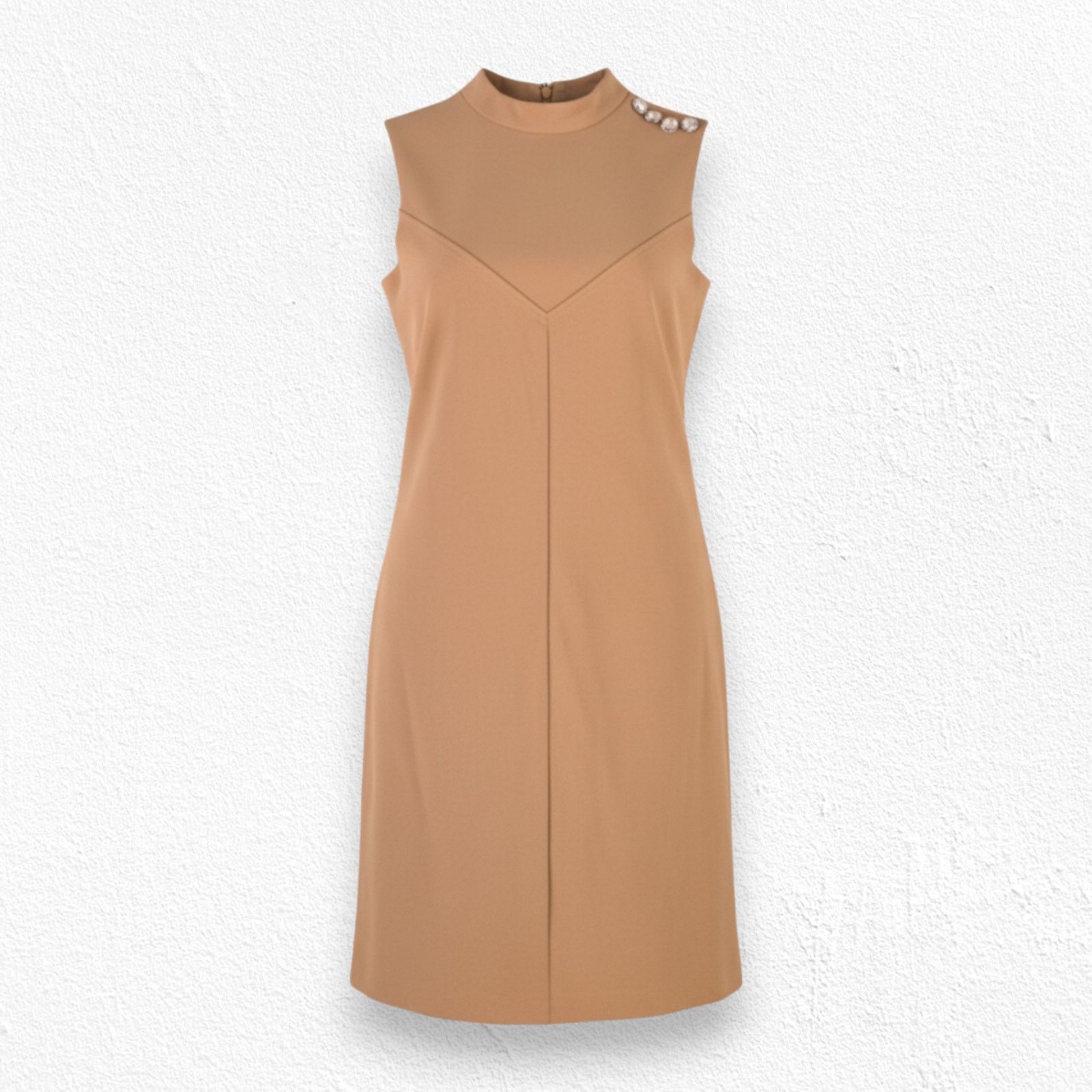 Other Mustard Yellow High Neck Shift Gold Button Dress Size 10 Size L / US 10 / IT 46 - 1 Thumbnail