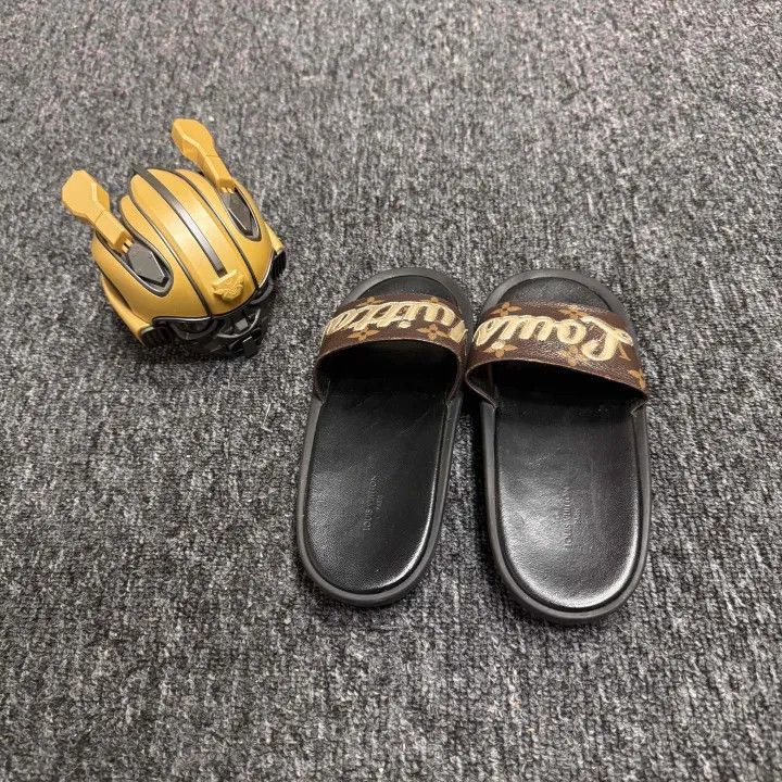Louis Vuitton Louis Vuitton Women's Black Brown Slide Sandals -2508 Size US 5 / IT 35 - 3 Thumbnail