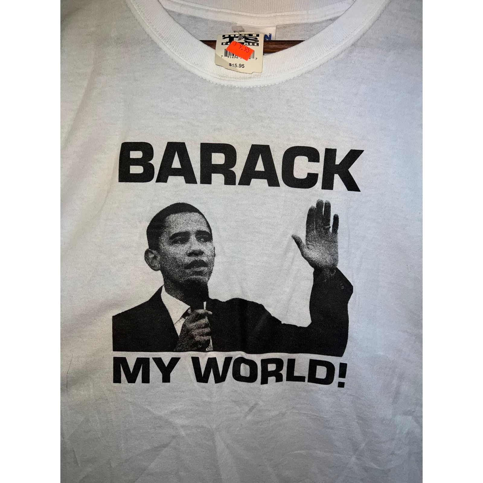 Gildan Y2K Barack My World Obama President White Shirt Tee 2XL XXL Size US XXL / EU 58 / 5 - 2 Thumbnail