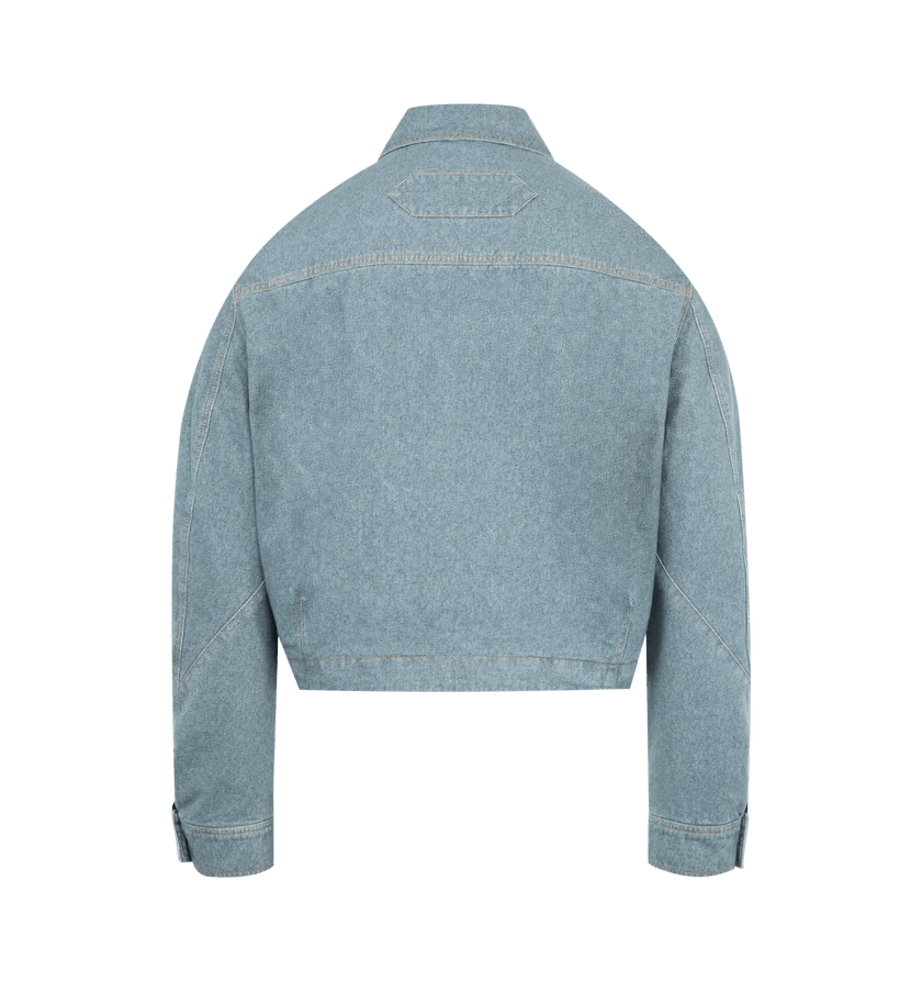Jacquemus o1h1sh11225 Zipped Denim Jacket in Blue Size US M / EU 48-50 / 2 - 2 Thumbnail