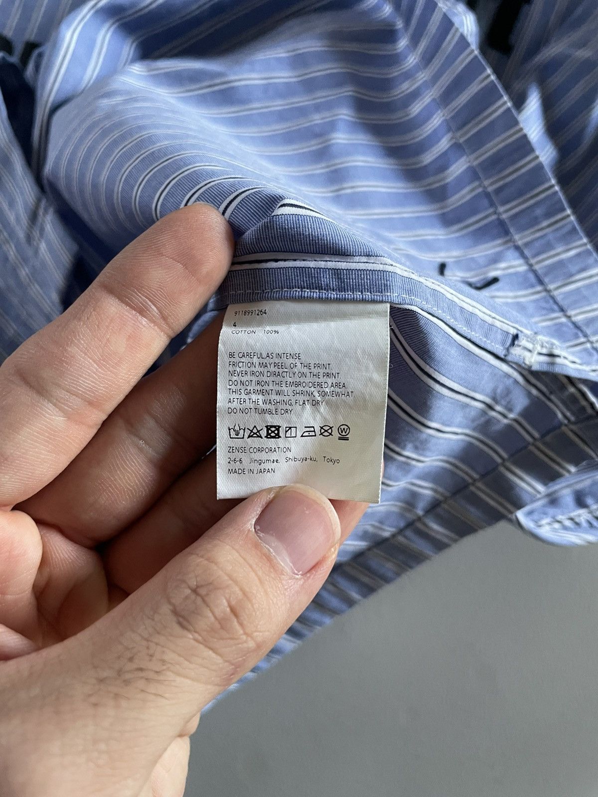 Fender F is for Fender Vintage Ad Tagline Japan Striped Button Up Size US XL / EU 56 / 4 - 7 Thumbnail