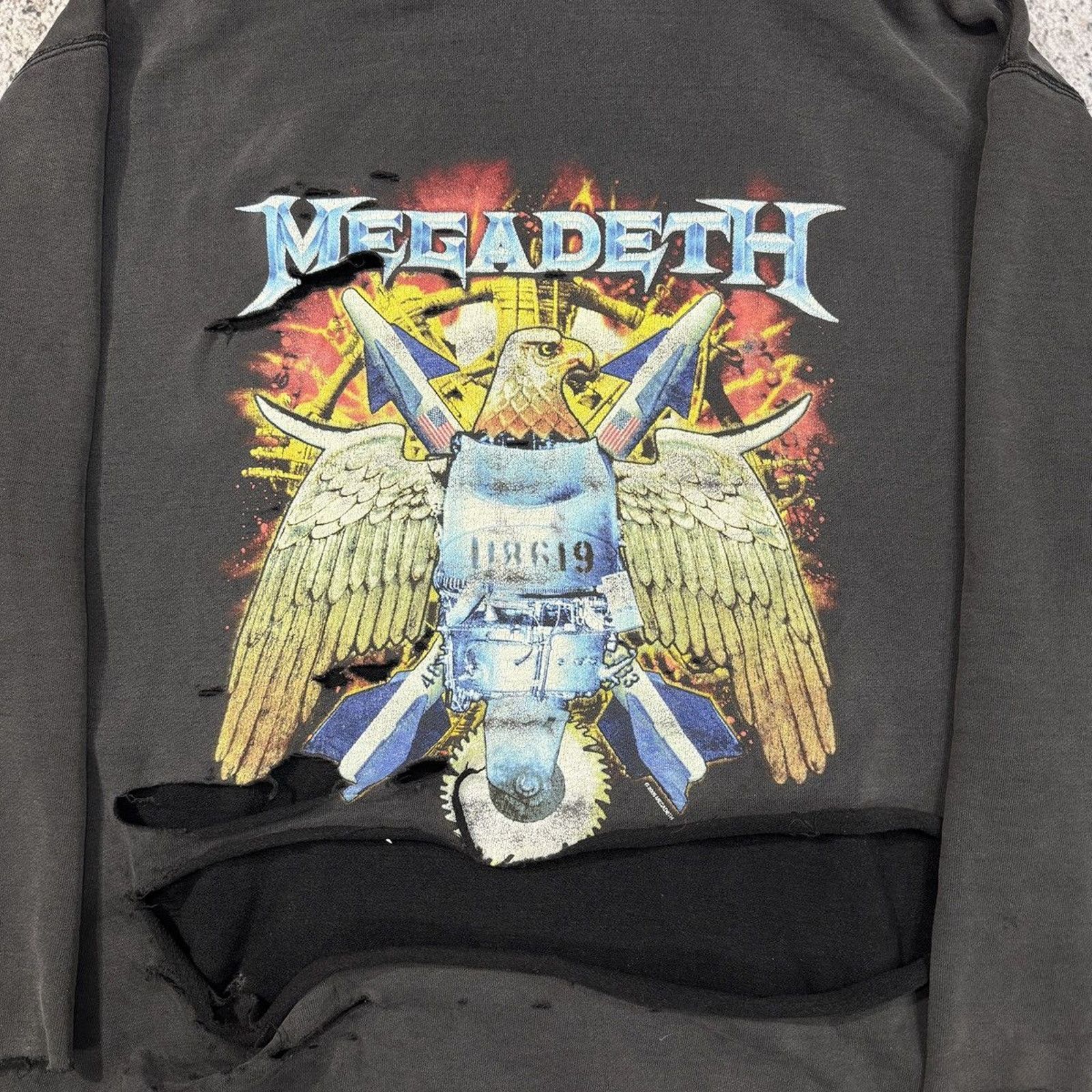 Vintage Megadeth Faded Thrashed Distressed Metal Hoodie ERD Grunge Size US L / EU 52-54 / 3 - 20 Thumbnail