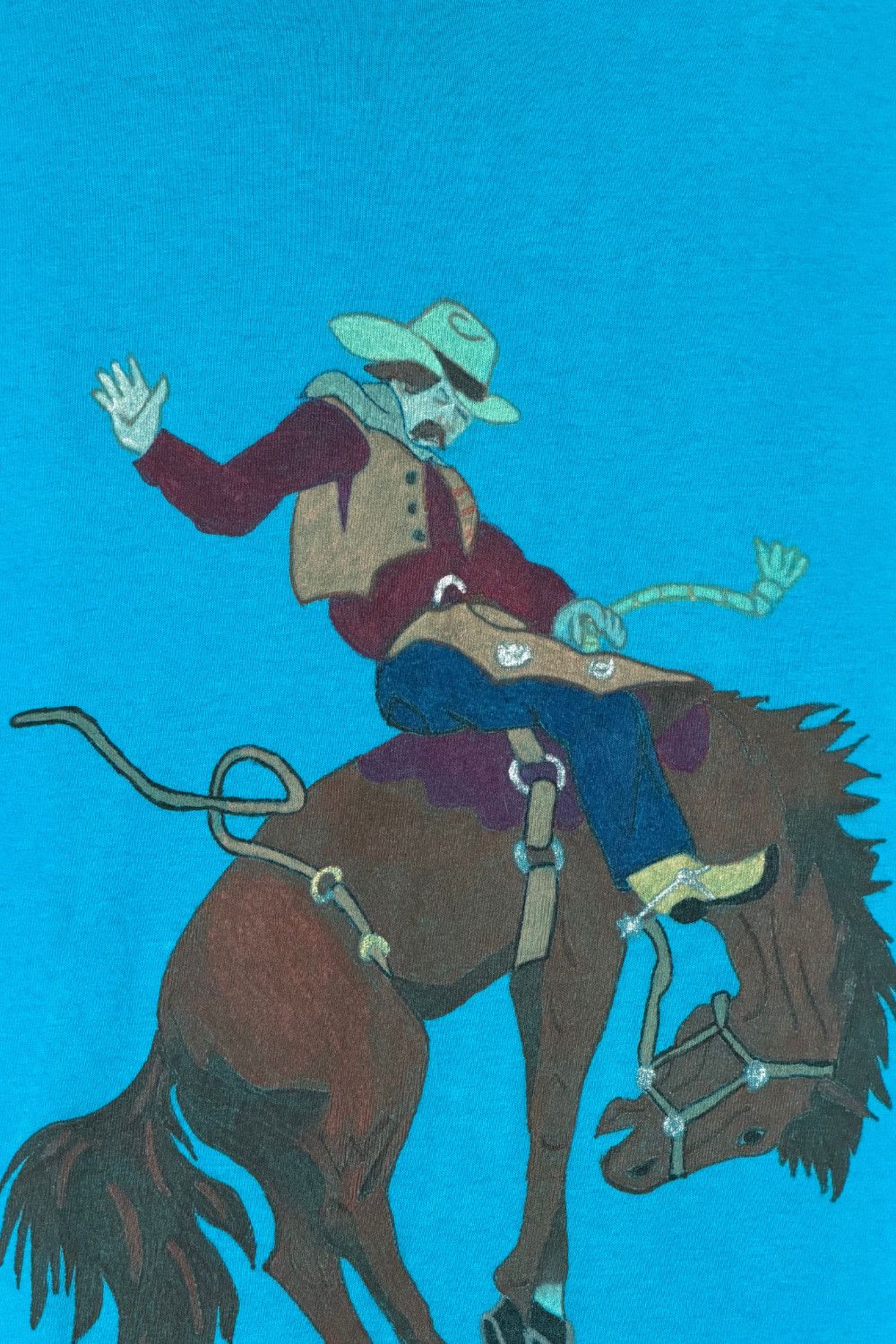 Fruit Of The Loom 1992 Western Cowboy Illustration Tee USA Single Stitch Size US M / EU 48-50 / 2 - 5 Thumbnail