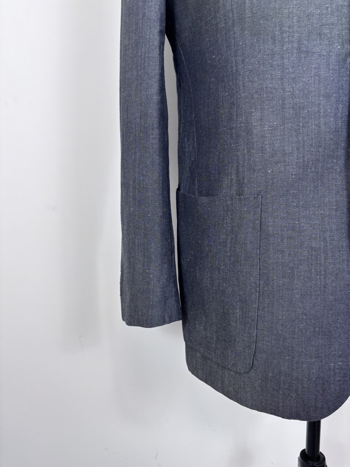 Dolce & Gabbana Dolce & Gabbana Men’s Vintage Grey Linen Wool Blazer Jacket Size 44R - 4 Thumbnail