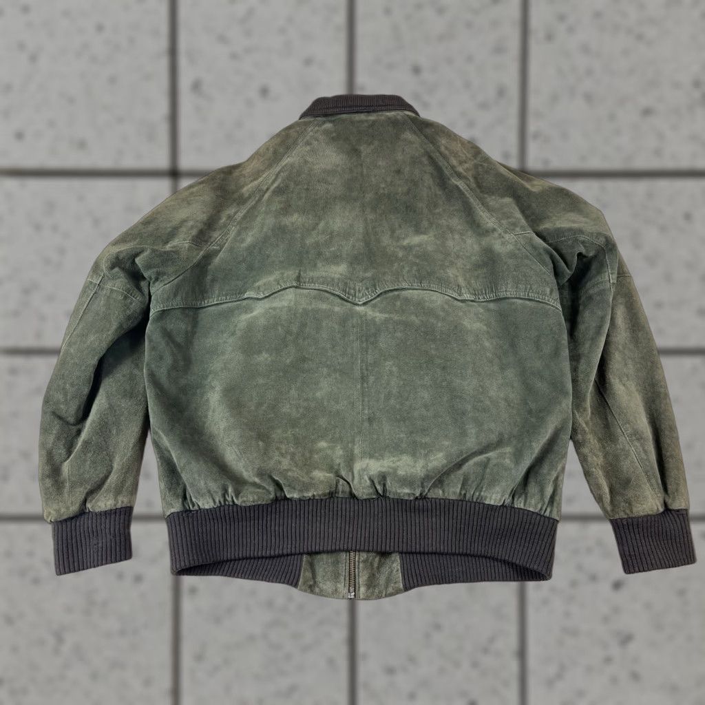 Abercrombie & Fitch VINTAGE Abercrombie & Fitch Bomber Jacket Mens XL Green 90s Leather Full Zip Pockets Size US XL / EU 56 / 4 - 1 Thumbnail