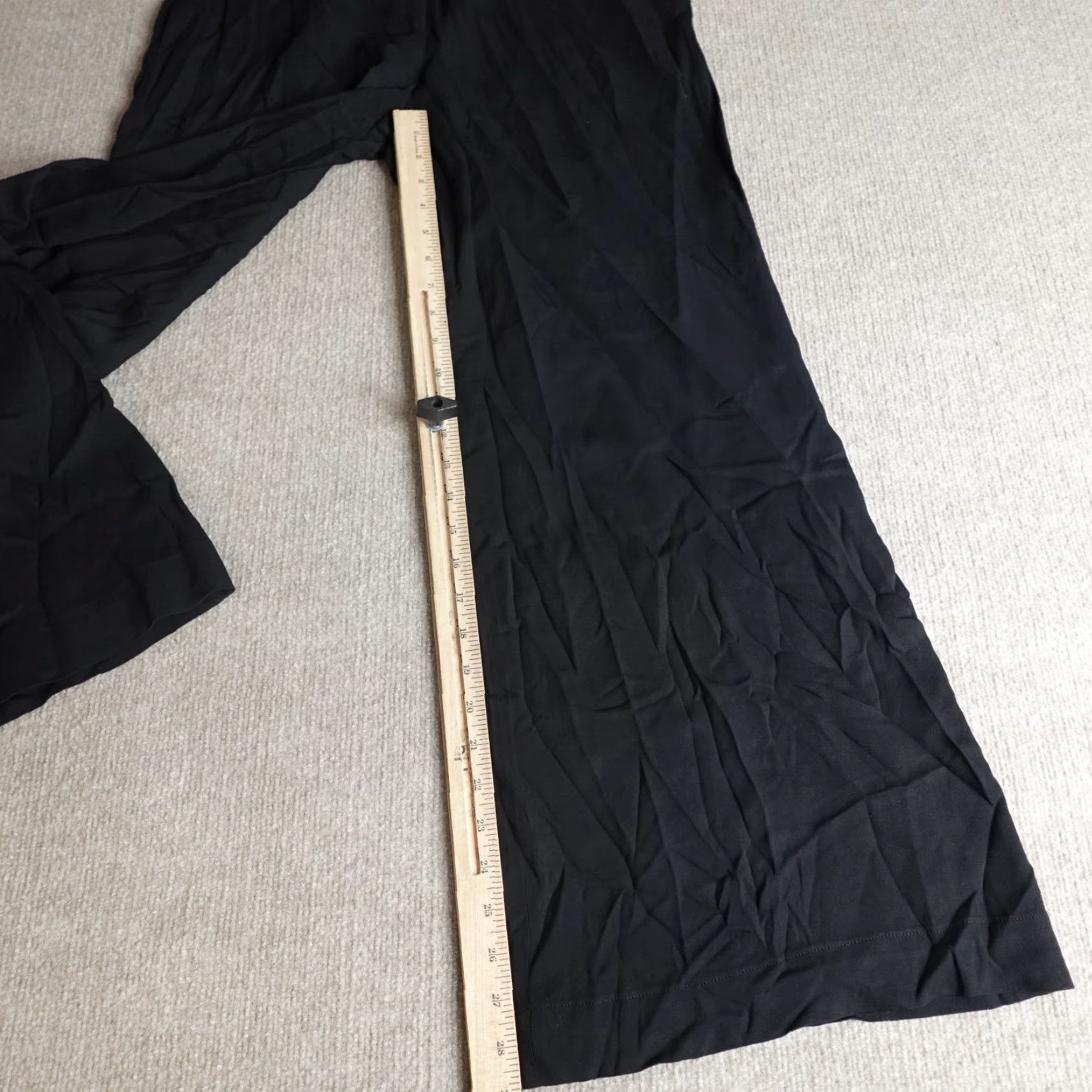 Vintage Arje Womens Pants Large Black Wide-Leg Cumberband Made in Italy Size 36" / US 14 / IT 50 - 3 Thumbnail