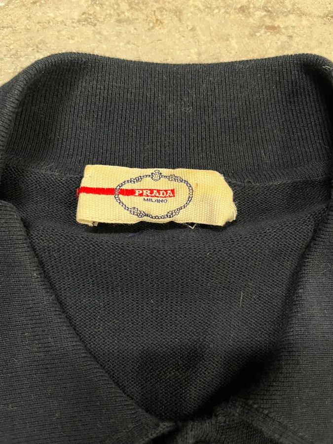 Prada 2000s Prada Navy Red & White Striped Polo Size US M / EU 48-50 / 2 - 8 Thumbnail
