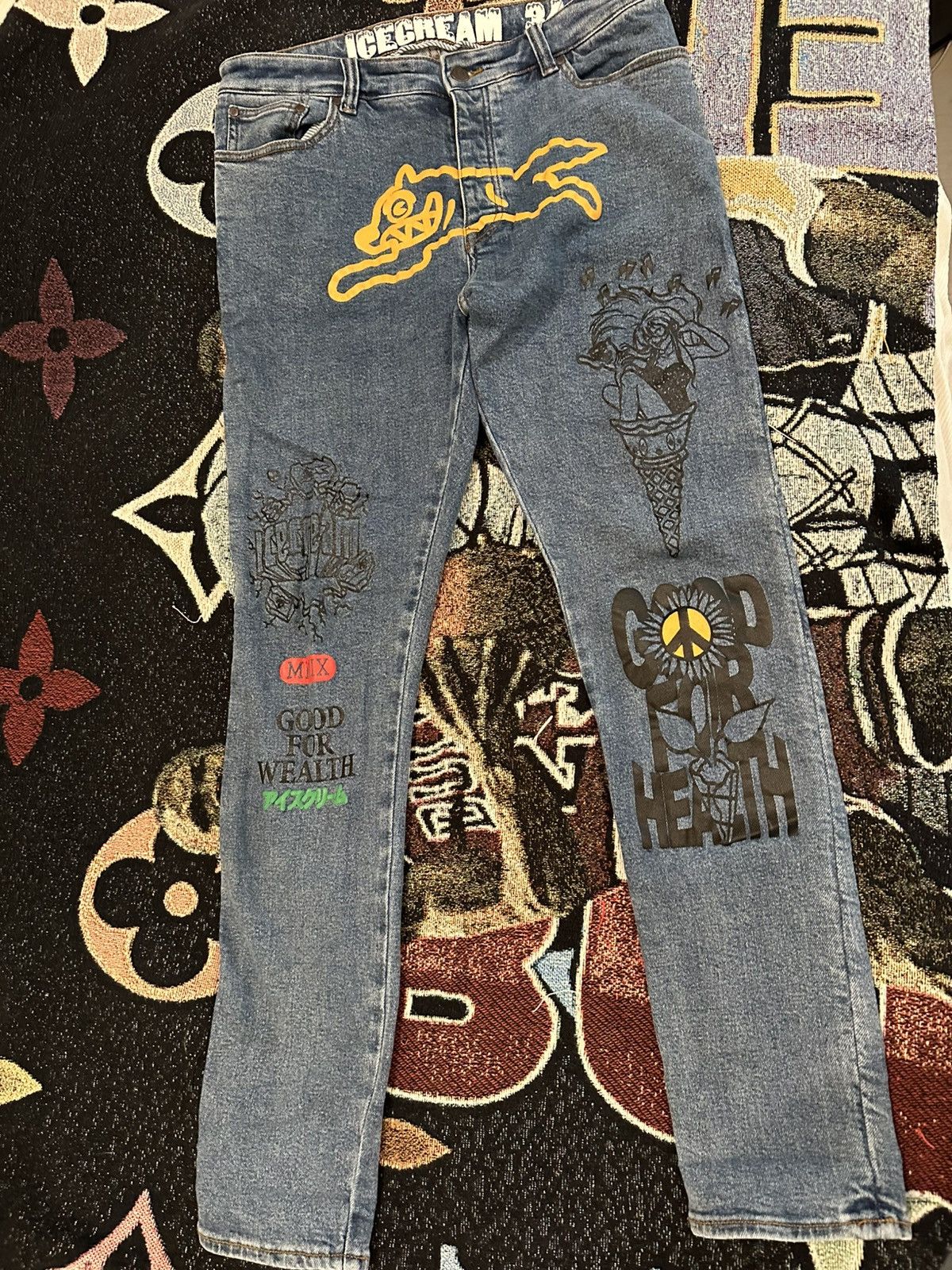 Icecream ICECREAM THE SOUND OF MUSIC JEAN MED WASH BLUE DENIM JEAN Size US 34 / EU 50 - 3 Thumbnail