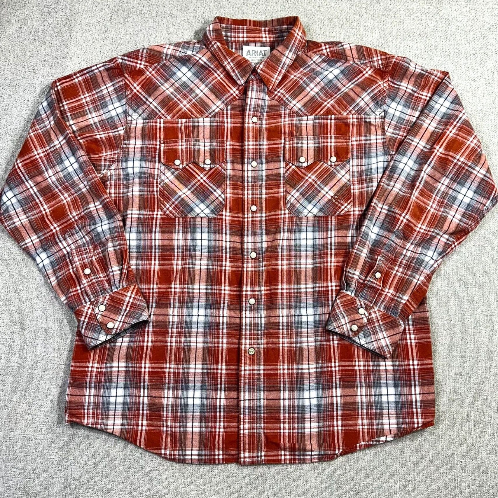 Ariat Ariat Mens XL Western Plaid Button Up Cowboy Rodeo Long Sleeve Pearl Snap Ranch Rodeo Size US XL / EU 56 / 4 - 2 Thumbnail