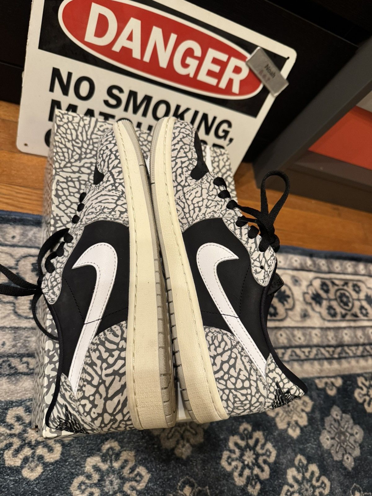Nike Air Jordan 1 Retro Low OG Black Cement Size US 10 / EU 43 - 3 Thumbnail