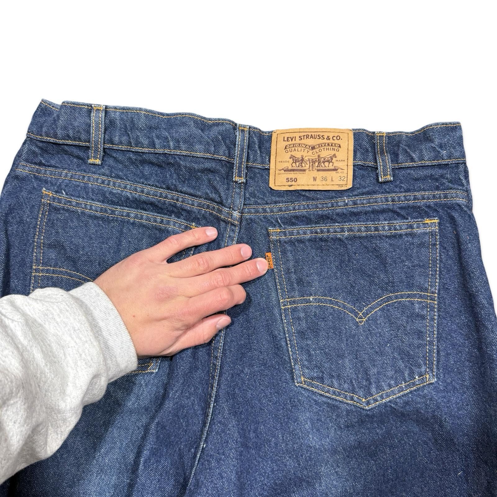 Levi's Vintage Levi's 550 Orange Tab Dark Wash Denim Jeans Size US 36 / EU 52 - 3 Thumbnail