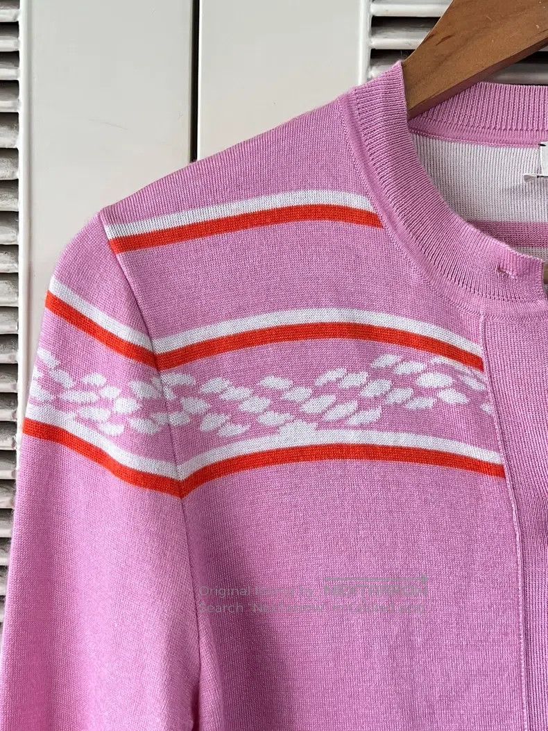 Hermes Hermes Women's pink knitted cardigan Size XS / US 0-2 / IT 36-38 - 4 Thumbnail