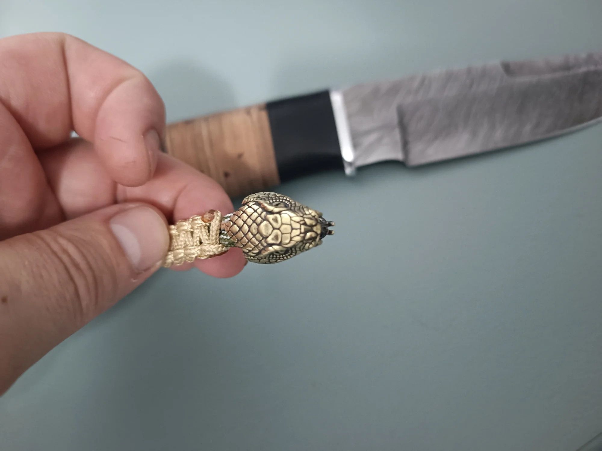 Handmade 3Pcs Snake Head Knife Beads Paracord Bead Zipper Bracelet Size ONE SIZE - 2 Thumbnail