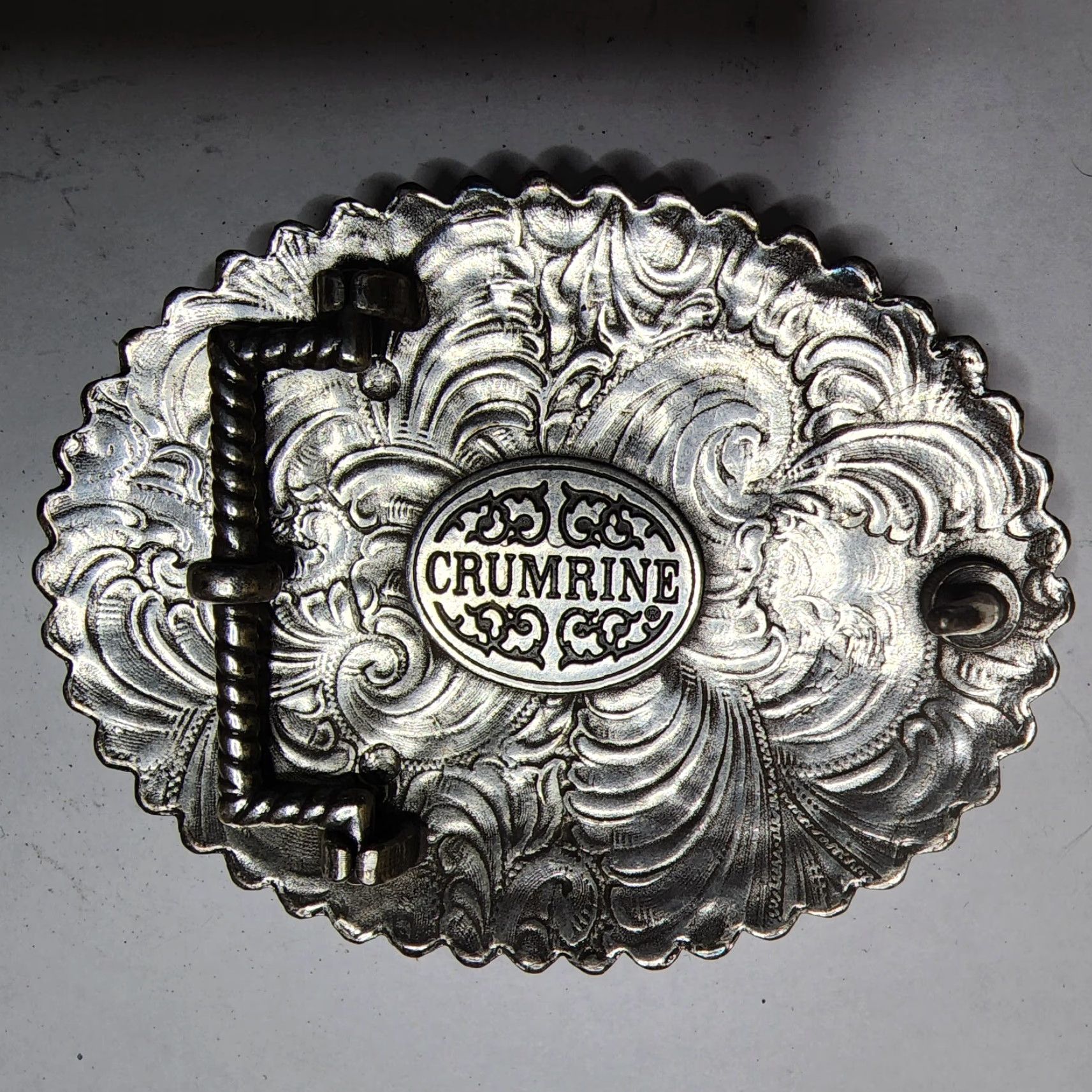Vintage VINTAGE Crumrine Classic Cross Western Cowboy Belt Buckle 1980s Silver Unisex Size ONE SIZE - 2 Thumbnail