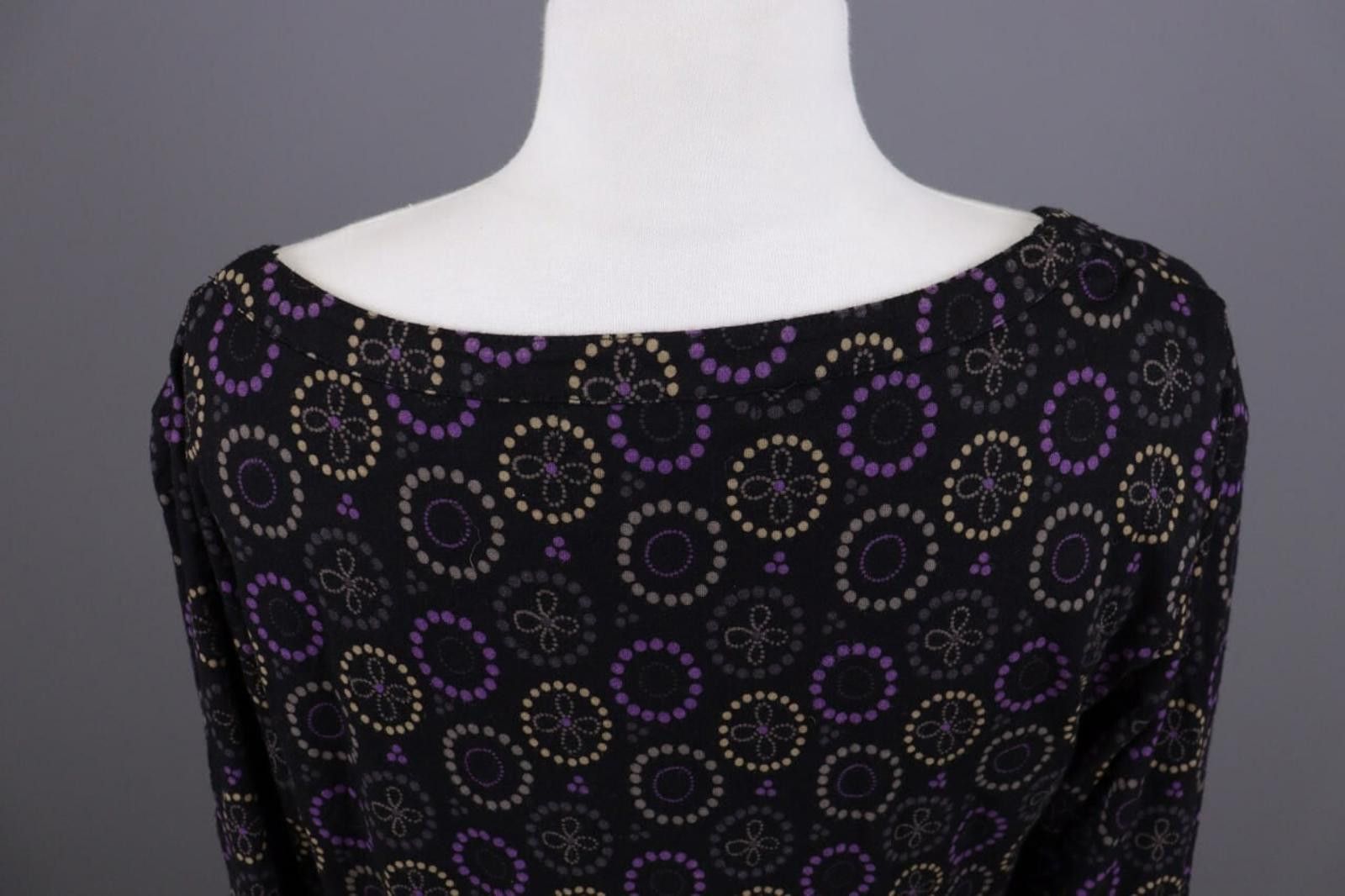 Designer Gudrun Sjoden Black Floral Blouson Midi Dress Size M Size M / US 6-8 / IT 42-44 - 12 Thumbnail
