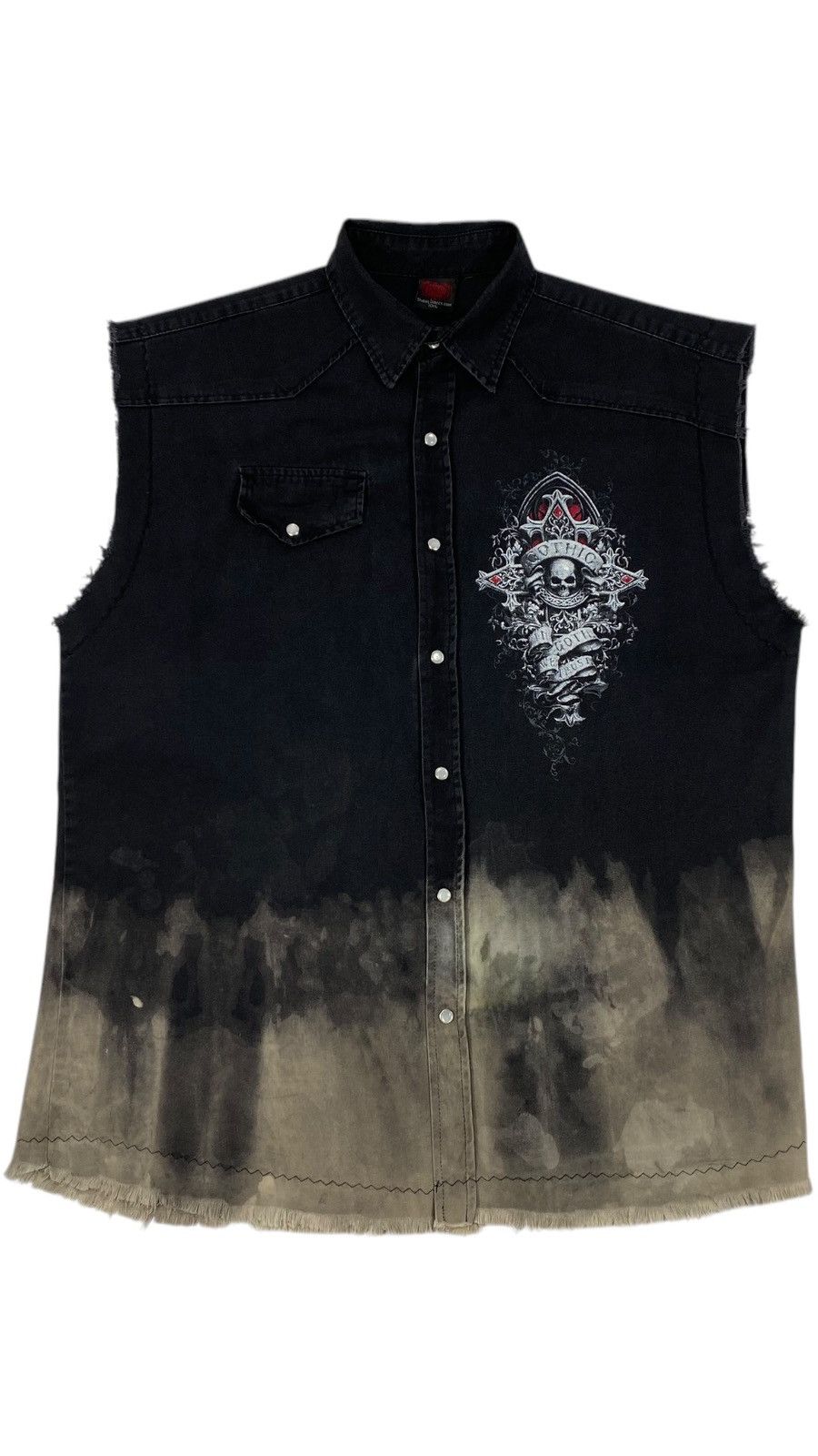 Other Vintage Y2K Gothic Crosses Skulls Angels Funeral Vest Shirt Size US XXL / EU 58 / 5 - 2 Thumbnail