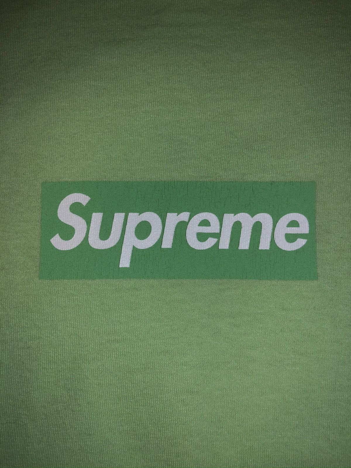 Supreme 2007 Lime Green Tonal Supreme Box Logo Shirt Size US L / EU 52-54 / 3 - 3 Thumbnail
