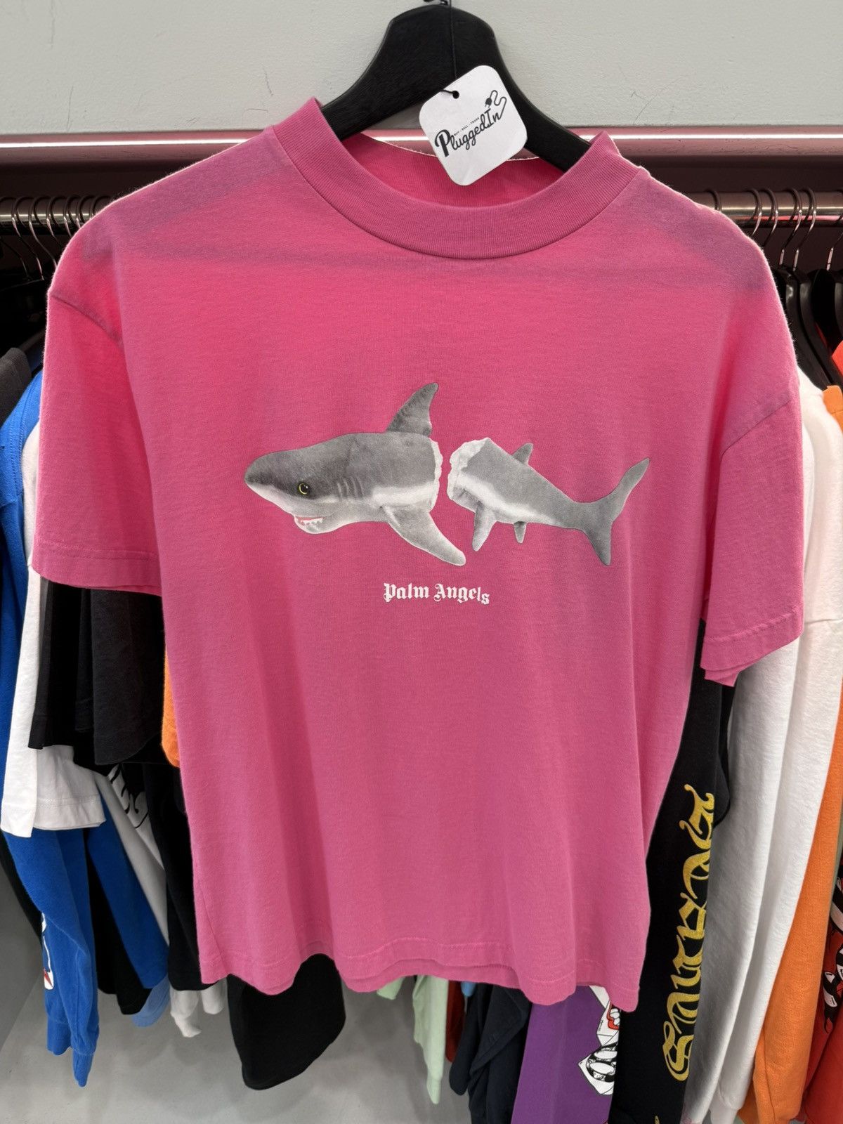 Palm Angels Pink Shark T-Shirt