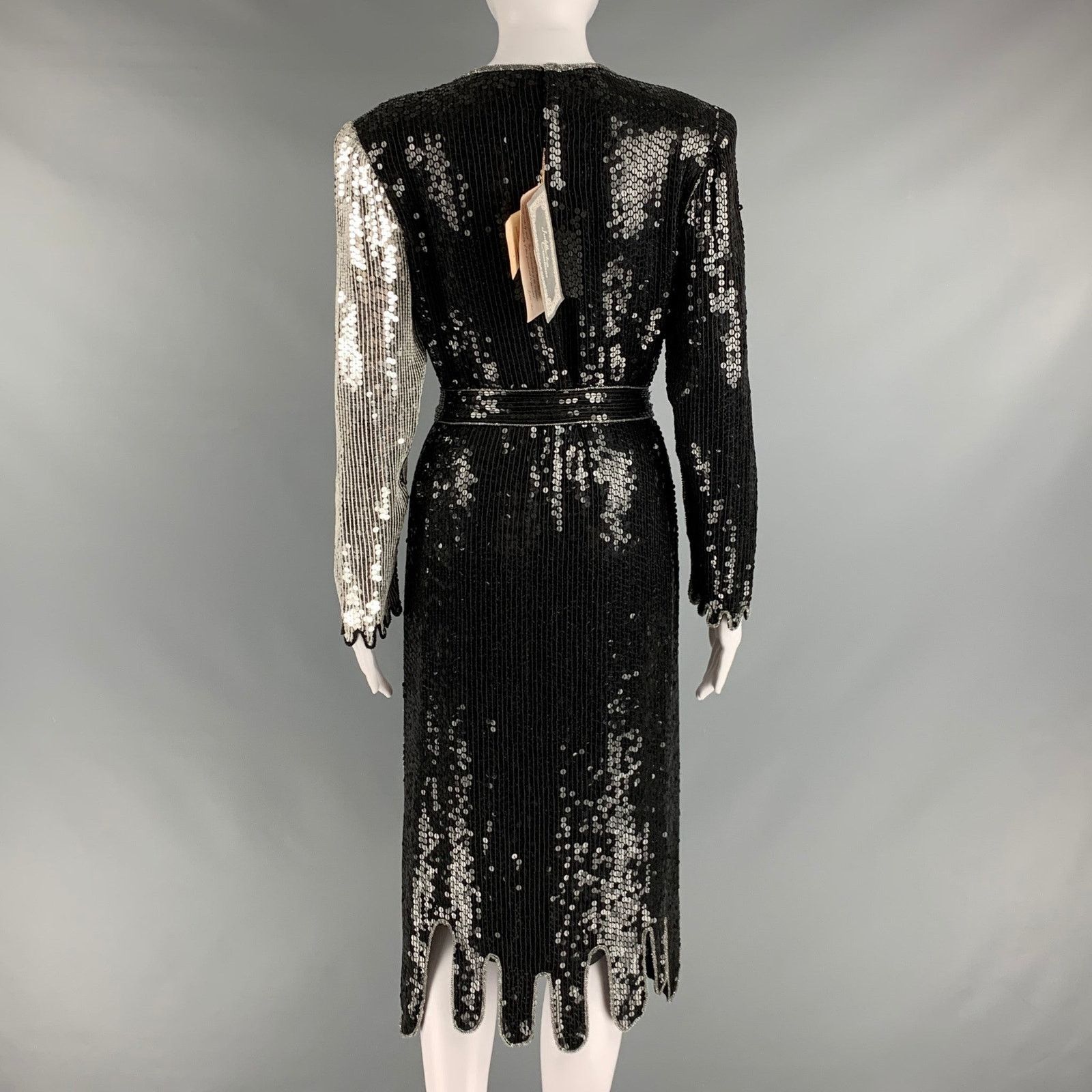 Other Size S Black Silver Sequined Shift Dress Size S / US 4 / IT 40 - 3 Thumbnail