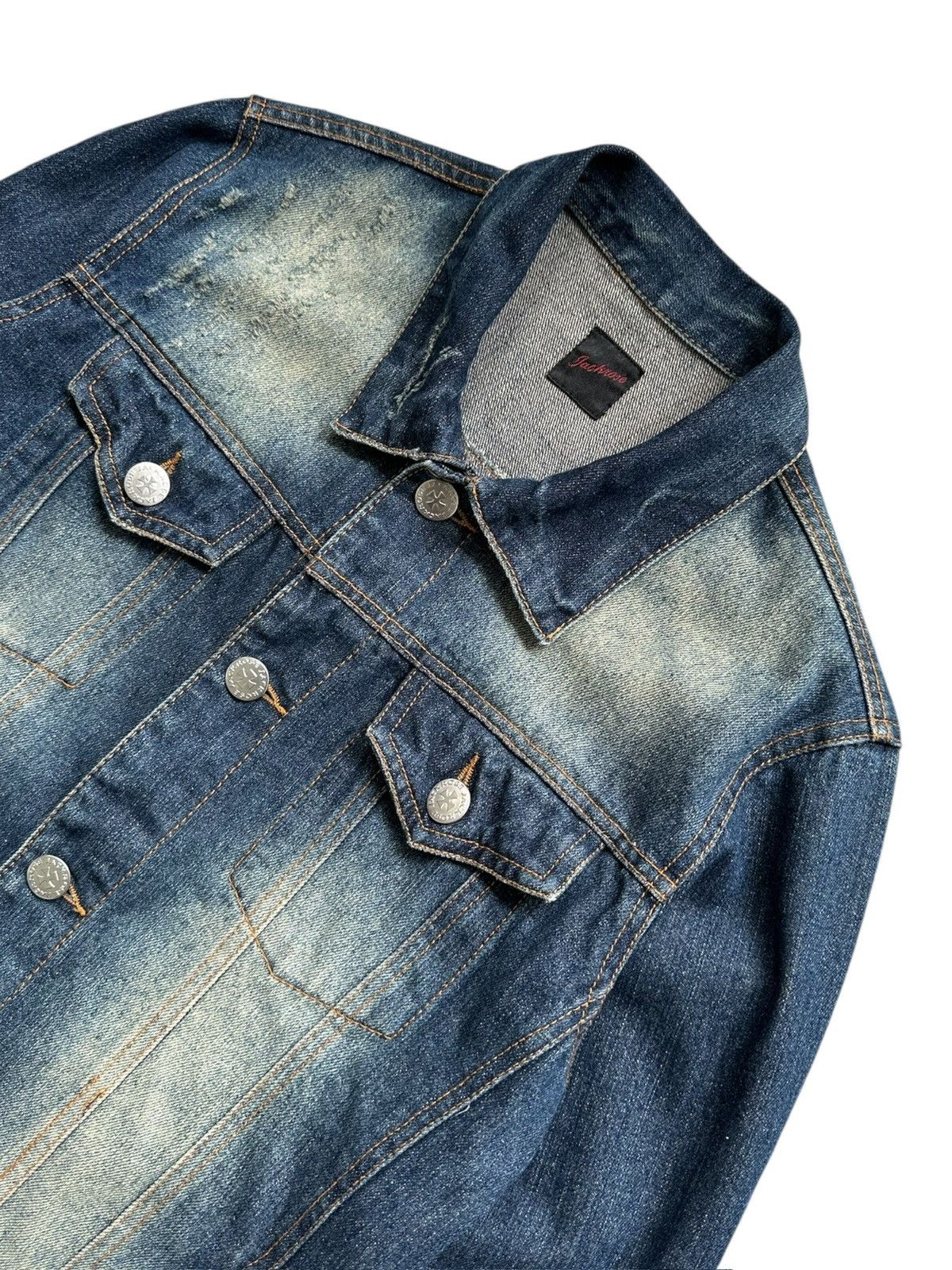 JACKROSE 00's JACKROSE trucker distressed denim jacket Size US M / EU 48-50 / 2 - 5 Thumbnail
