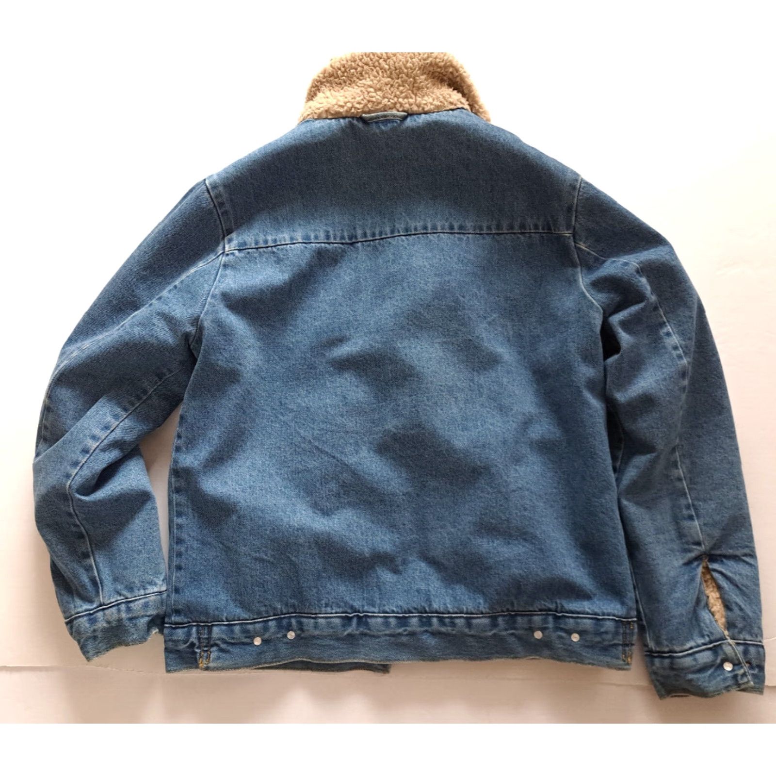 Forever 21 FOREVER 21 Jacket Women Bomber 90s Reversible Faux Fur Blue Size M Full Button Casual All Seasons Size 32" / US 10 / IT 46 - 6 Thumbnail
