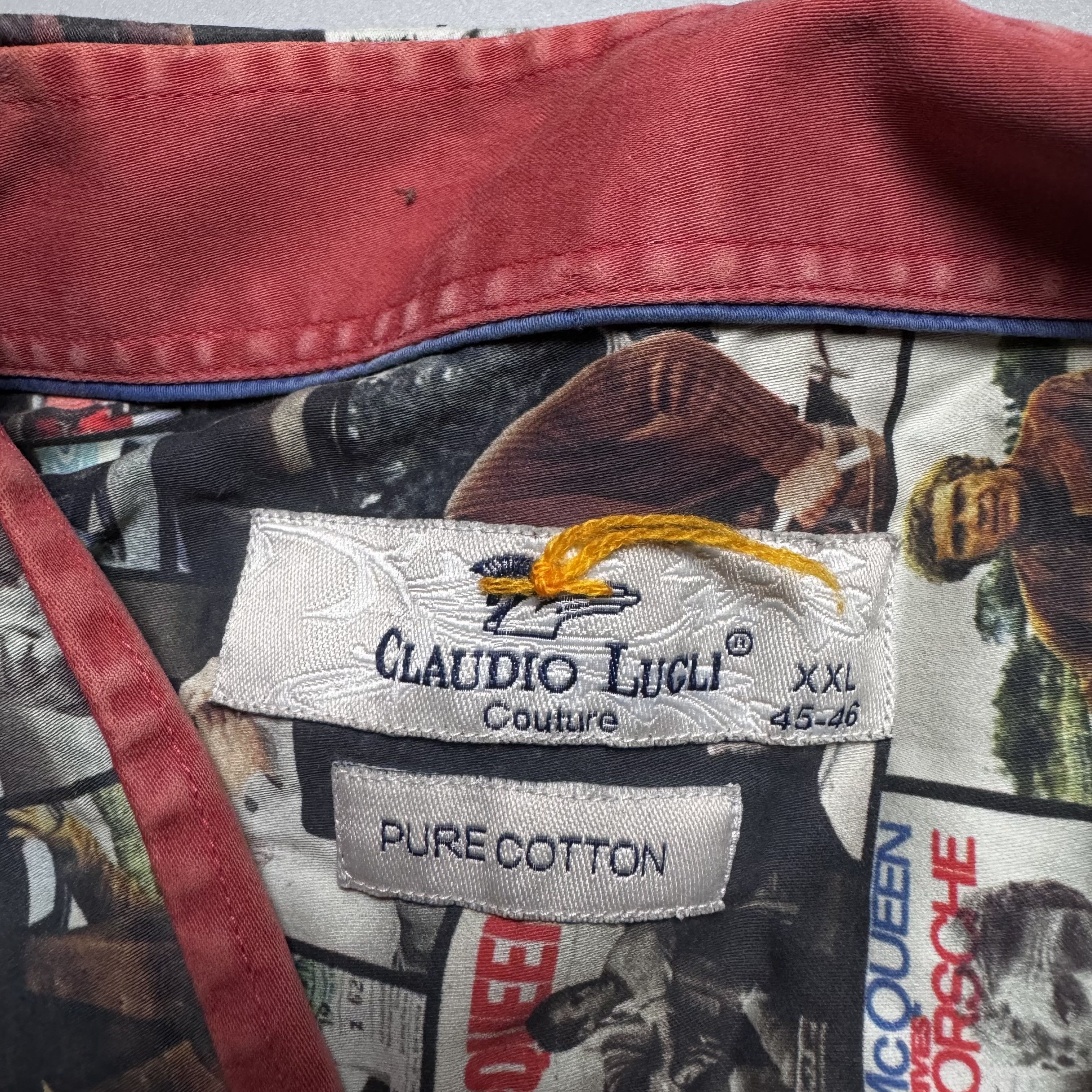 Designer CLAUDIO LUGLI STEVE MCQUEEN LE MANS SHIRT BUTTON UP DC Size US XL / EU 56 / 4 - 4 Thumbnail