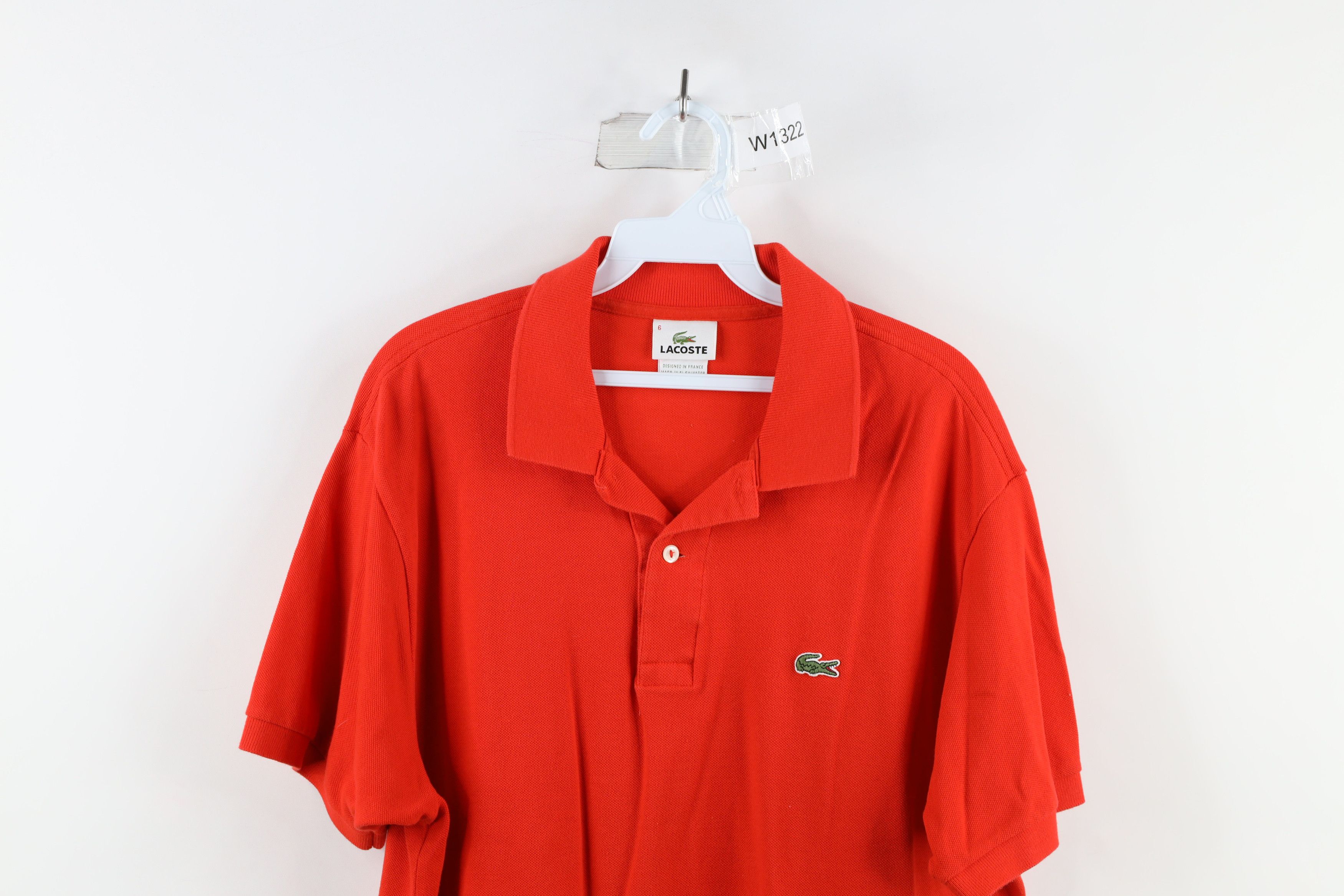 Lacoste Vintage Lacoste Croc Logo Collared Golf Polo Shirt Orange Size US XL / EU 56 / 4 - 2 Thumbnail