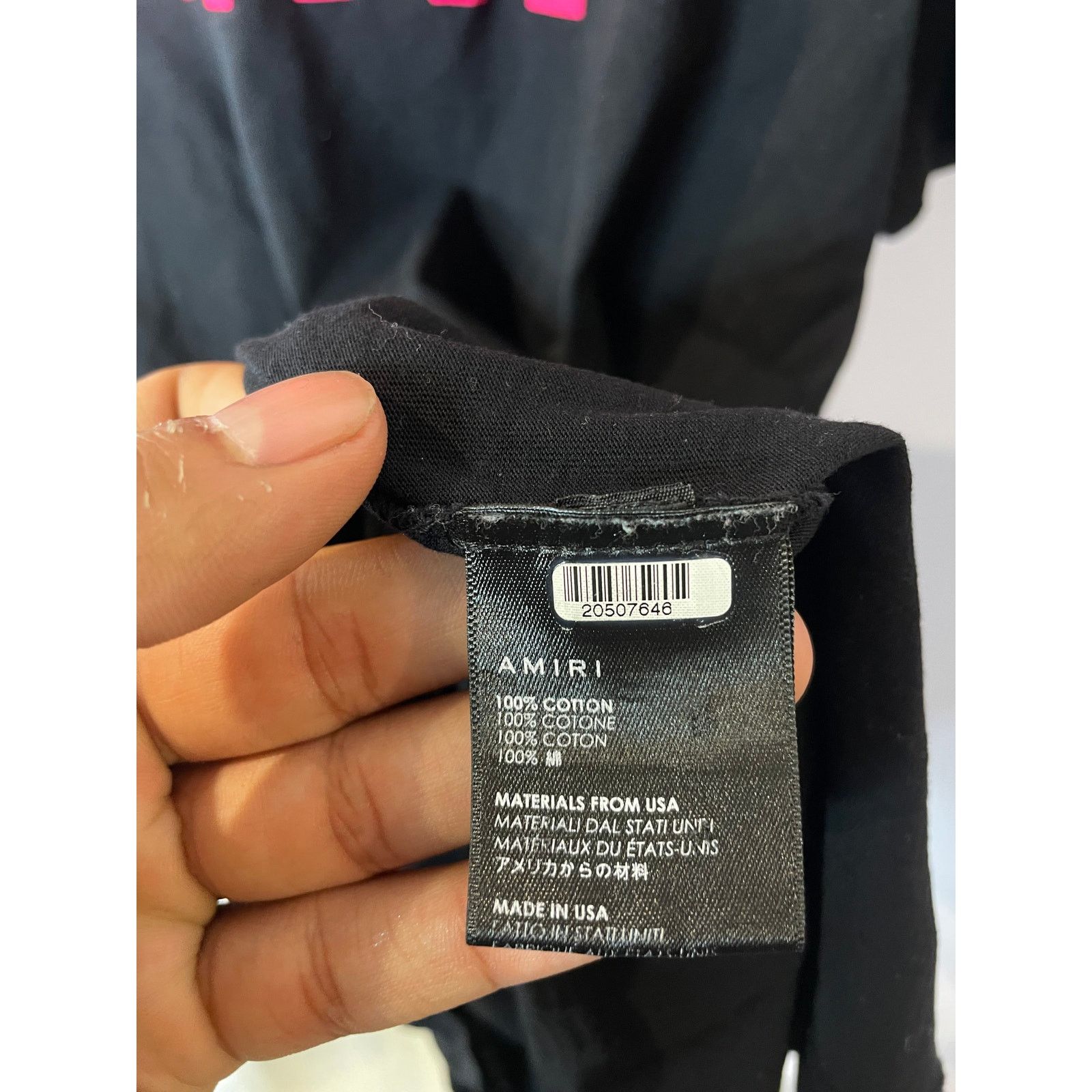 Amiri Amiri Pink Crackle Core Tee Black Used Small Size US S / EU 44-46 / 1 - 4 Thumbnail