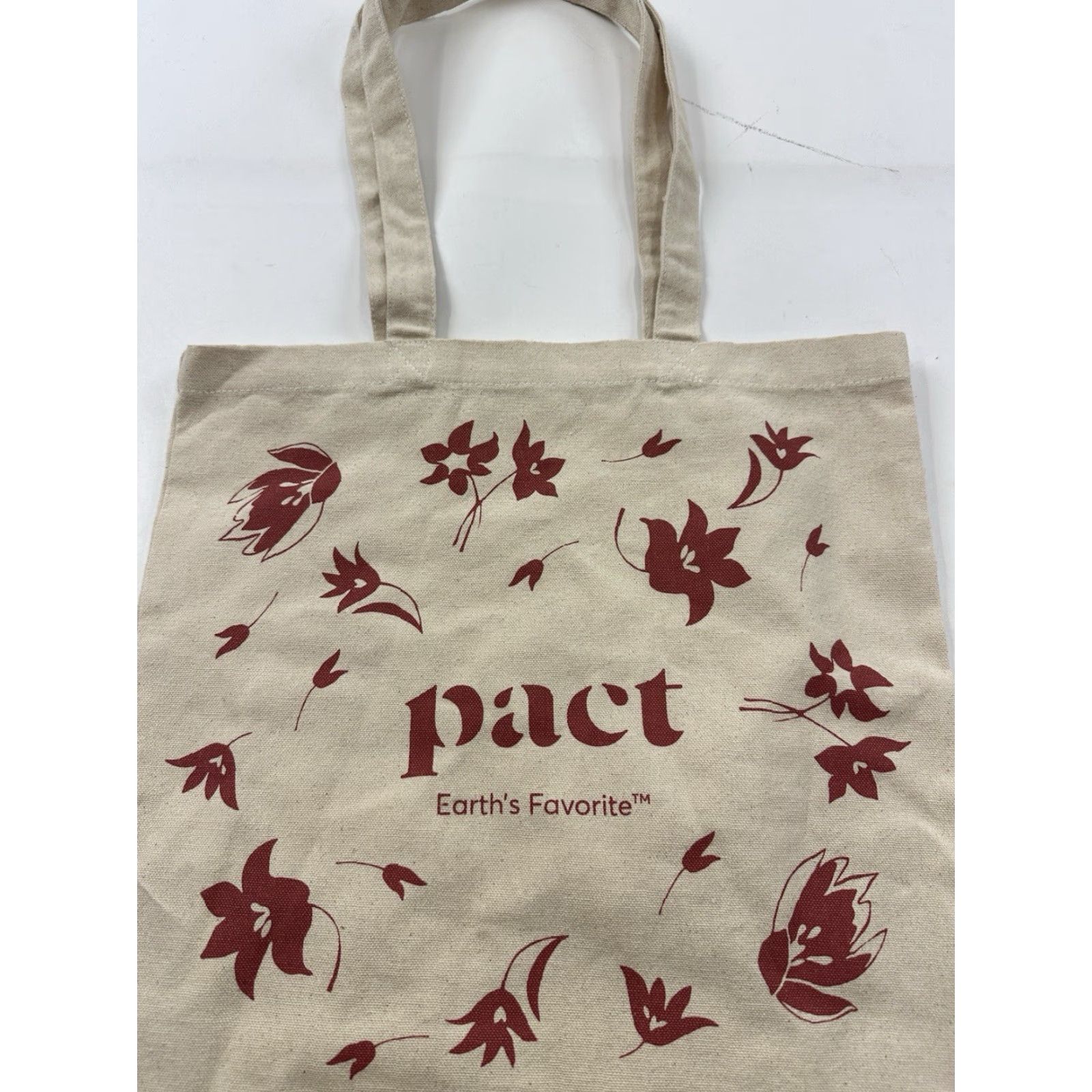 Vintage Pact Organic Tote Bag Floral Canvas Beige Women Tote Bag with Floral Pattern Canvas Exterior Size ONE SIZE - 2 Thumbnail