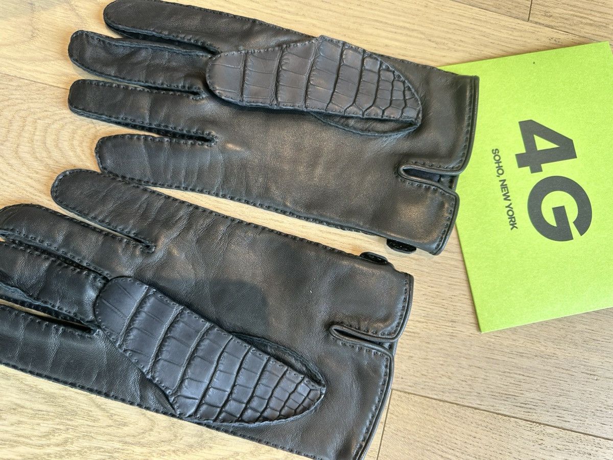 Hermes HERMES CROC ALLIGATOR BLACK XL GLOVES NEW Size ONE SIZE - 8 Thumbnail