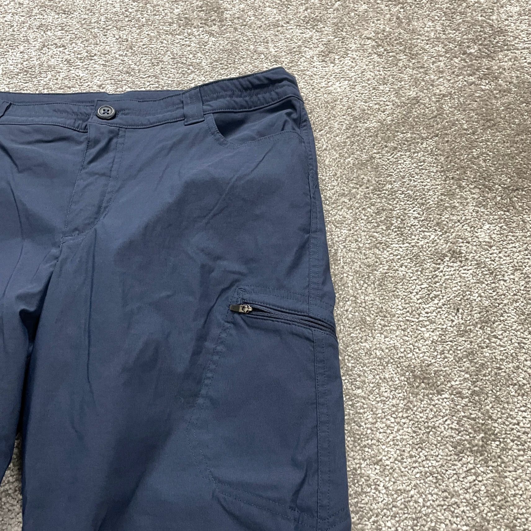 Eddie Bauer VINTAGE Eddie Bauer Womens Cropped Pants 10 Blue Solid Casual Activewear Travel Lightweight Stretch 34x21 Ladies Size 32" / US 10 / IT 46 - 3 Thumbnail