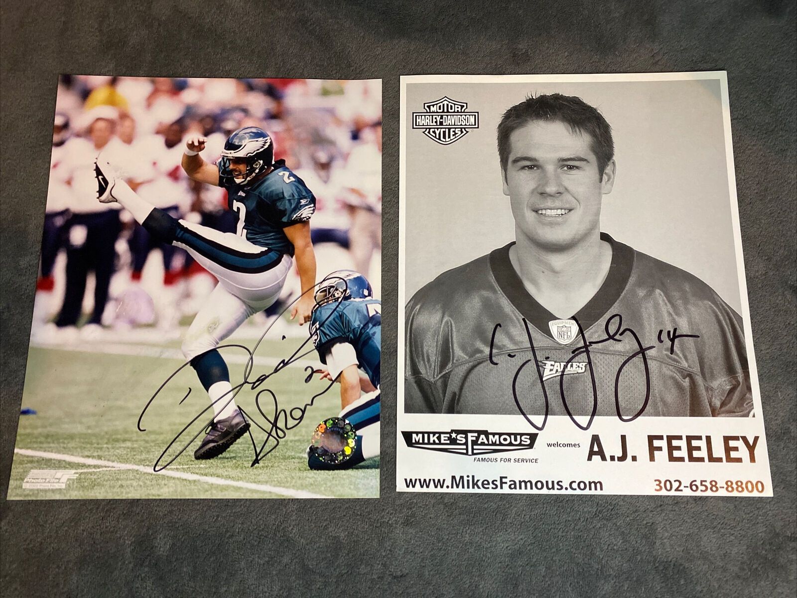 NFL 2 Signed Pictures Philadelphia Eagles AJ Feeley, David Akers Size ONE SIZE - 1 Thumbnail
